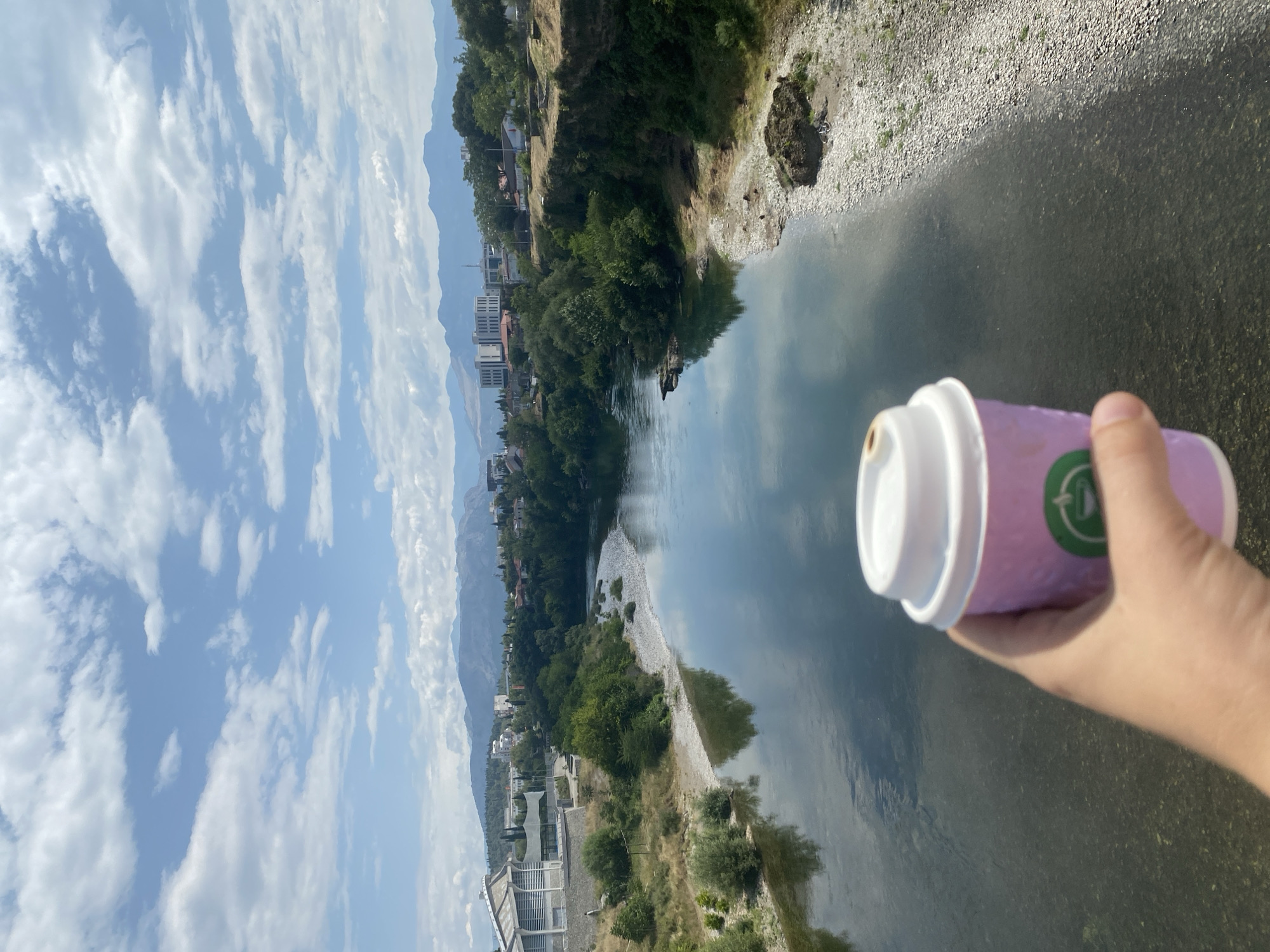 Coffee cup over the Morača River, Podgorica