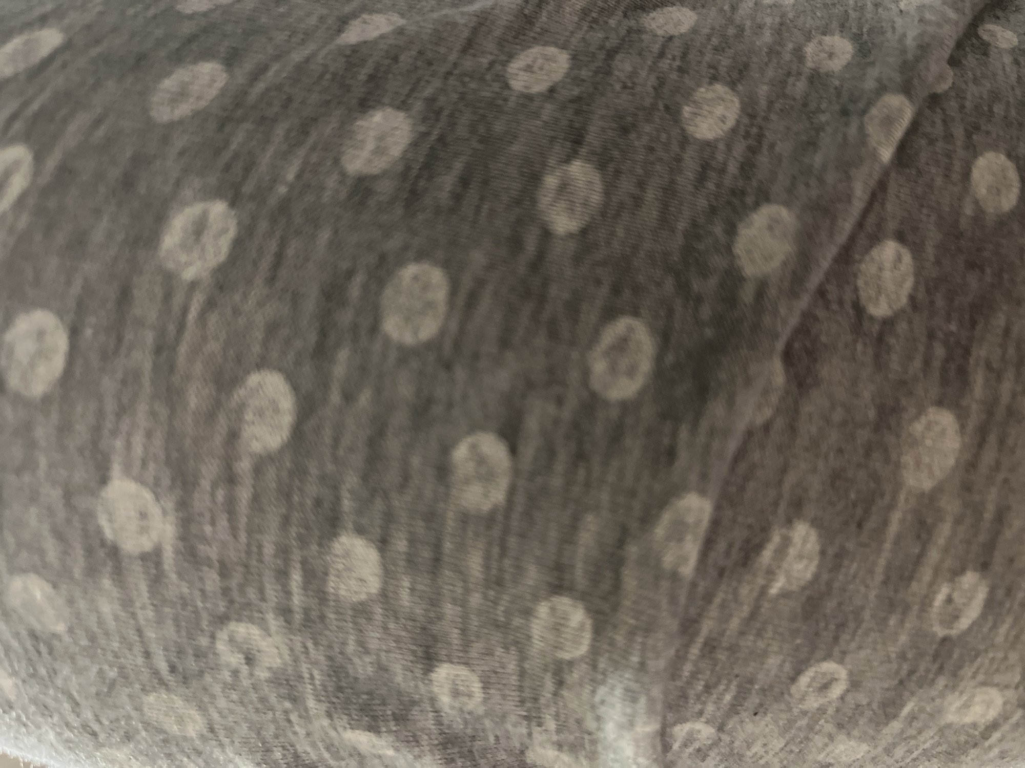 Gray polka-dot fabric observed with white dot pattern