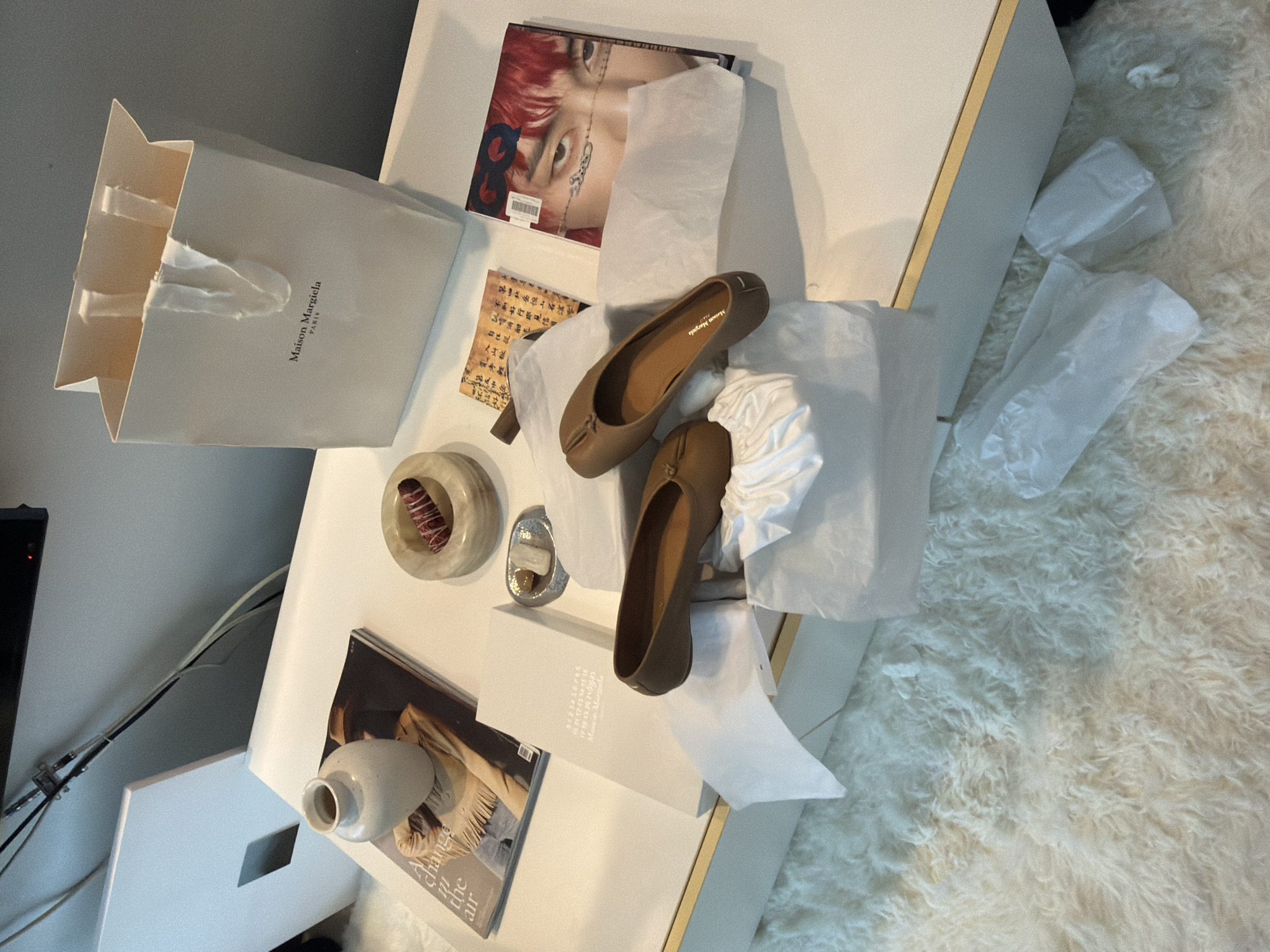 Fashion display documented in Seoul living space