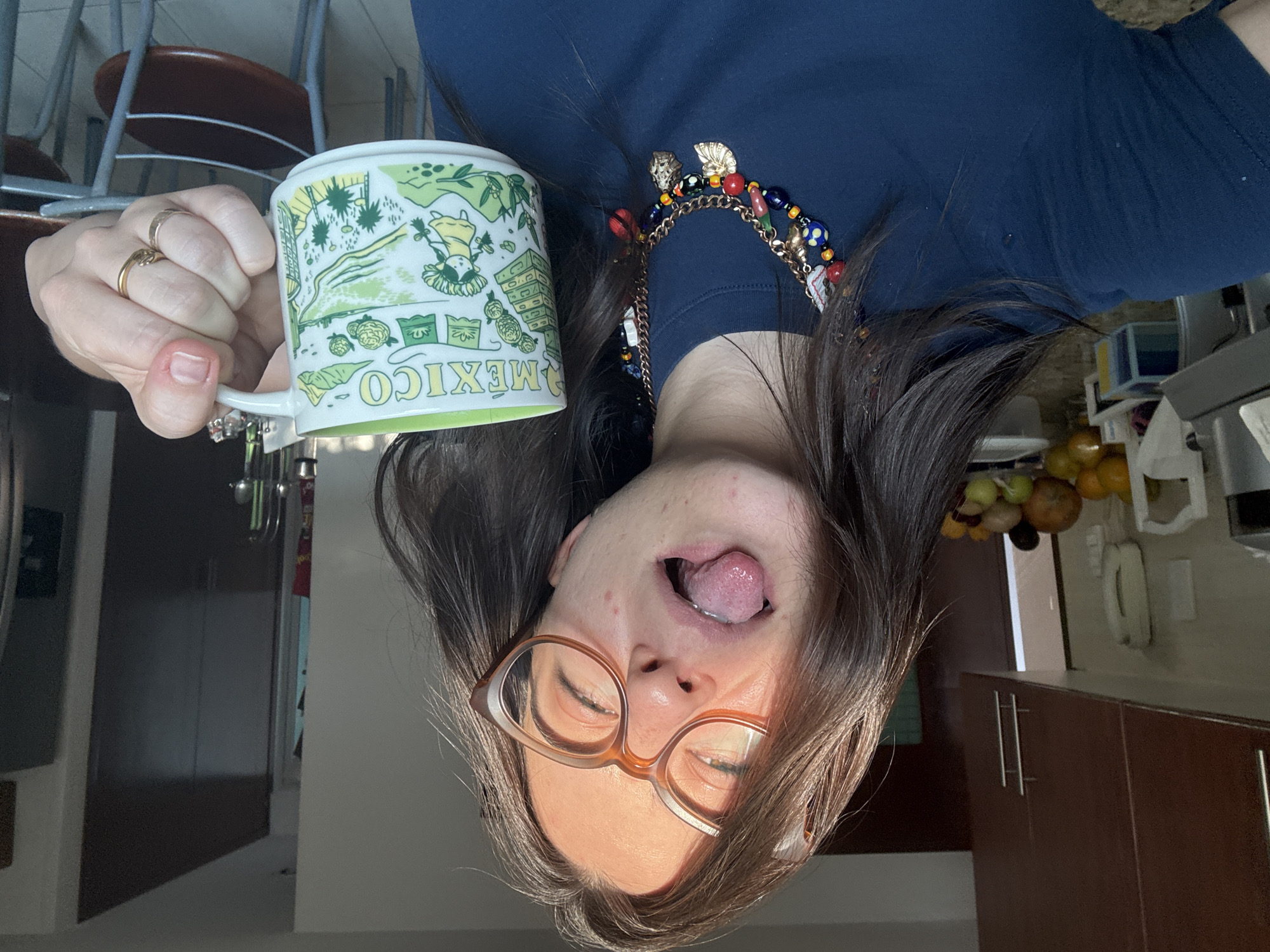 Person documents casual moments with mug, plants in Puebla