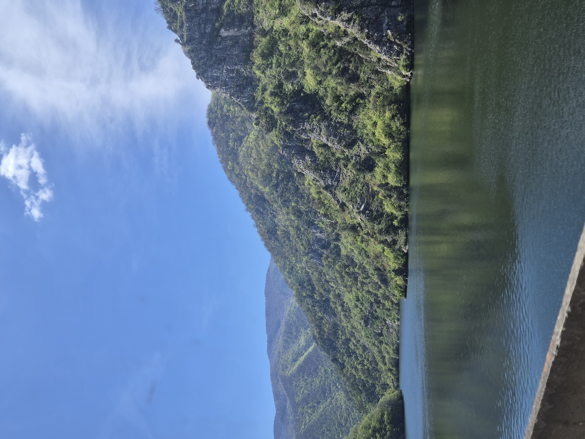 Panoramic river valley landscape captured near Krichim, Bulgaria