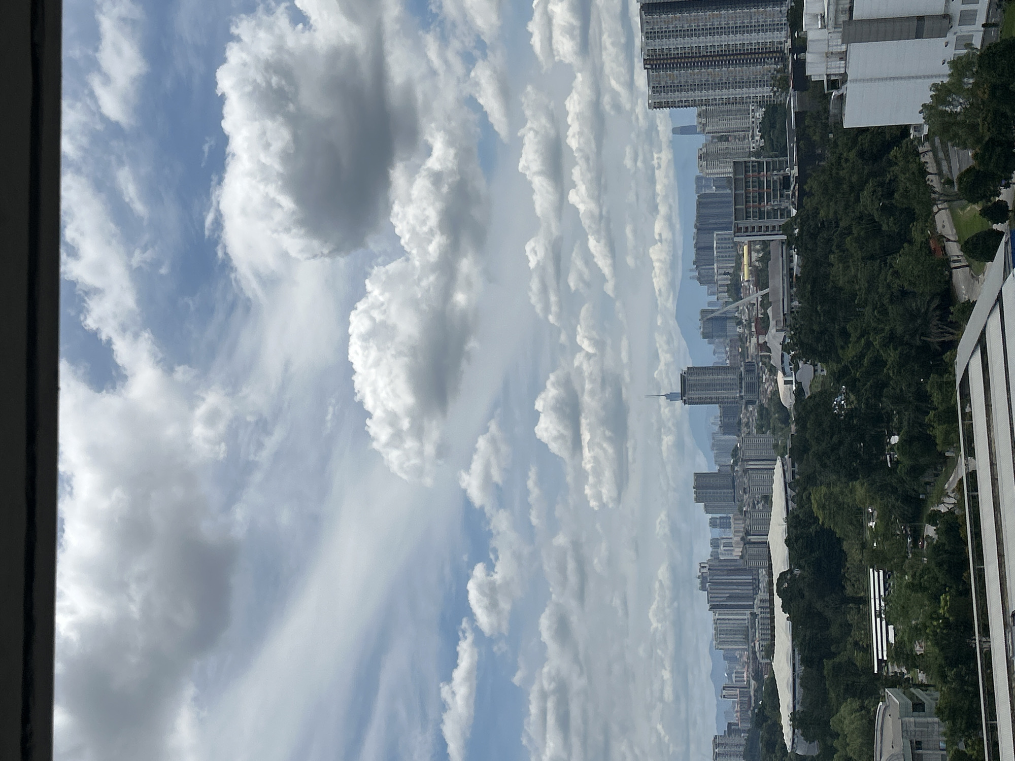 Early morning cloudy skies observed over Kuala Lumpur cityscape