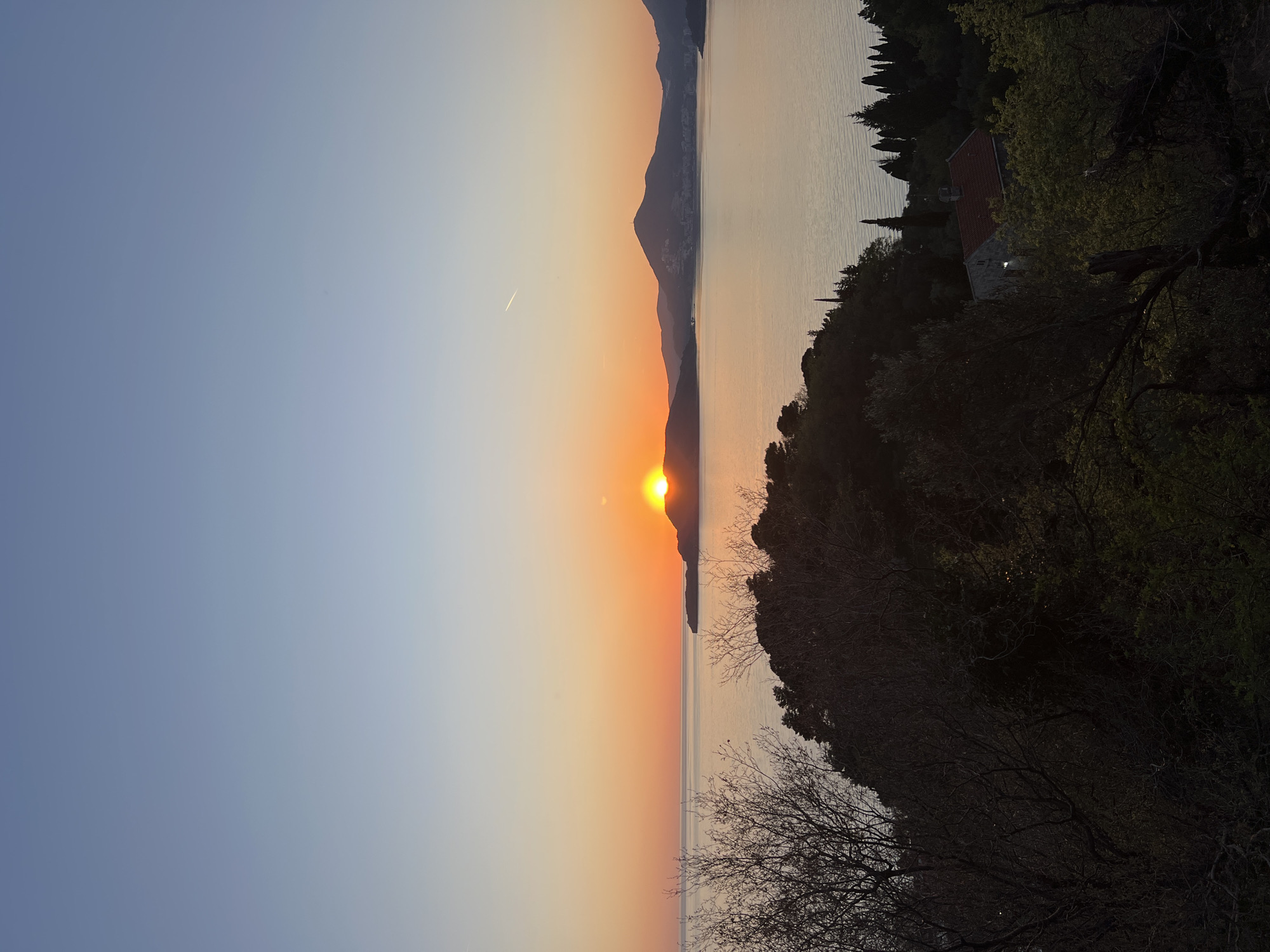 Sunset captured at Sveti Stefan island resort, Montenegro