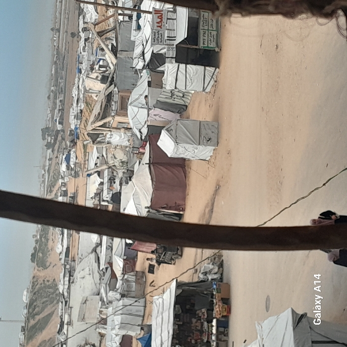 Khan Yunis displacement camps and damaged buildings documented