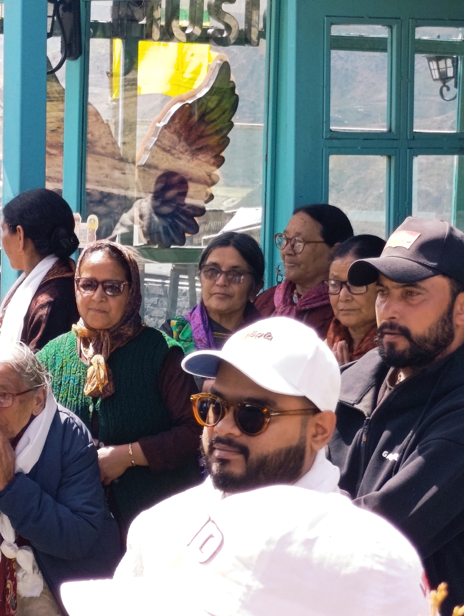 Group gathers in Yamling against a stunning Himalayan backdrop