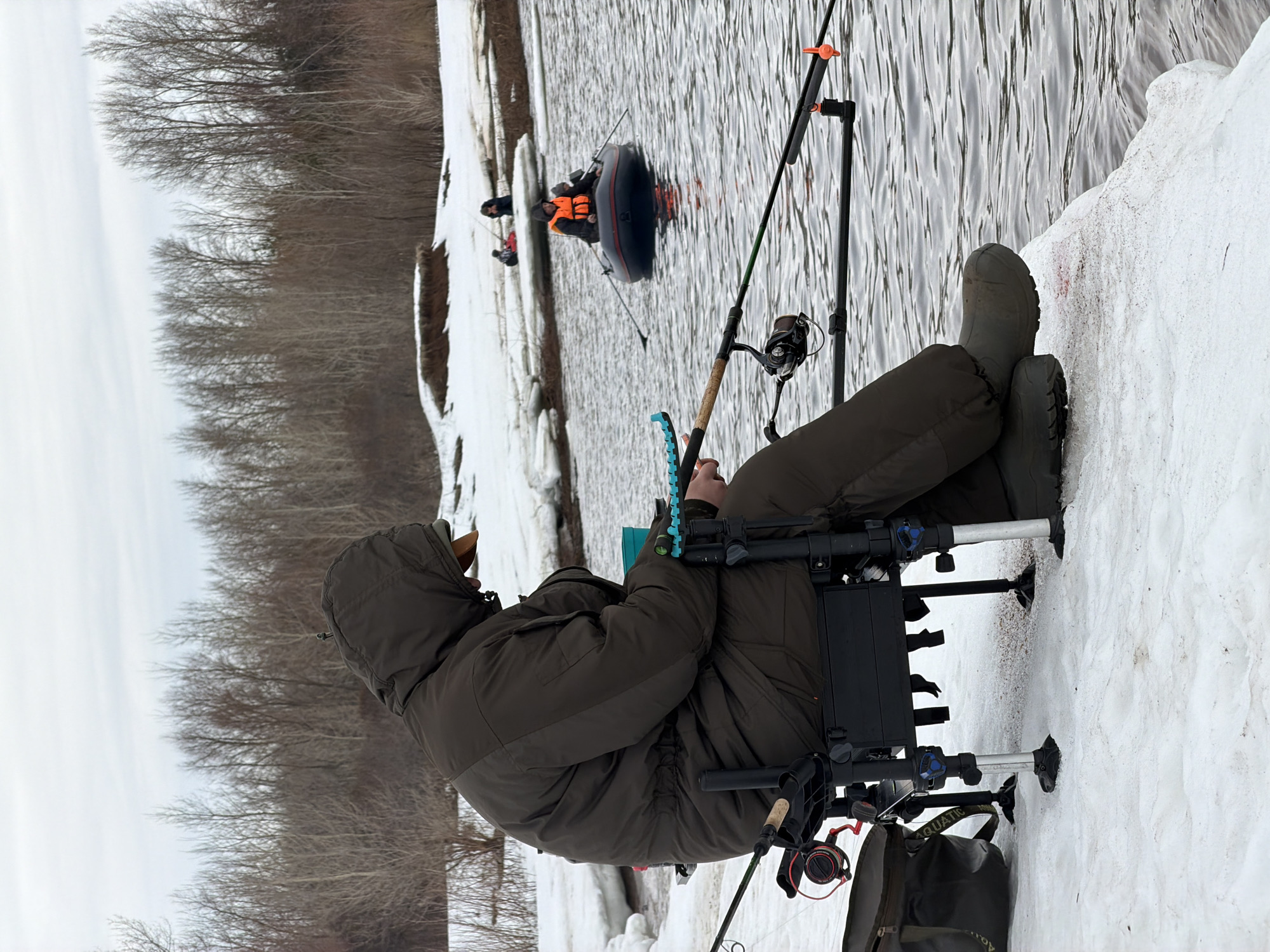 Ice fishing activity observed in Chaikovsky, Russia