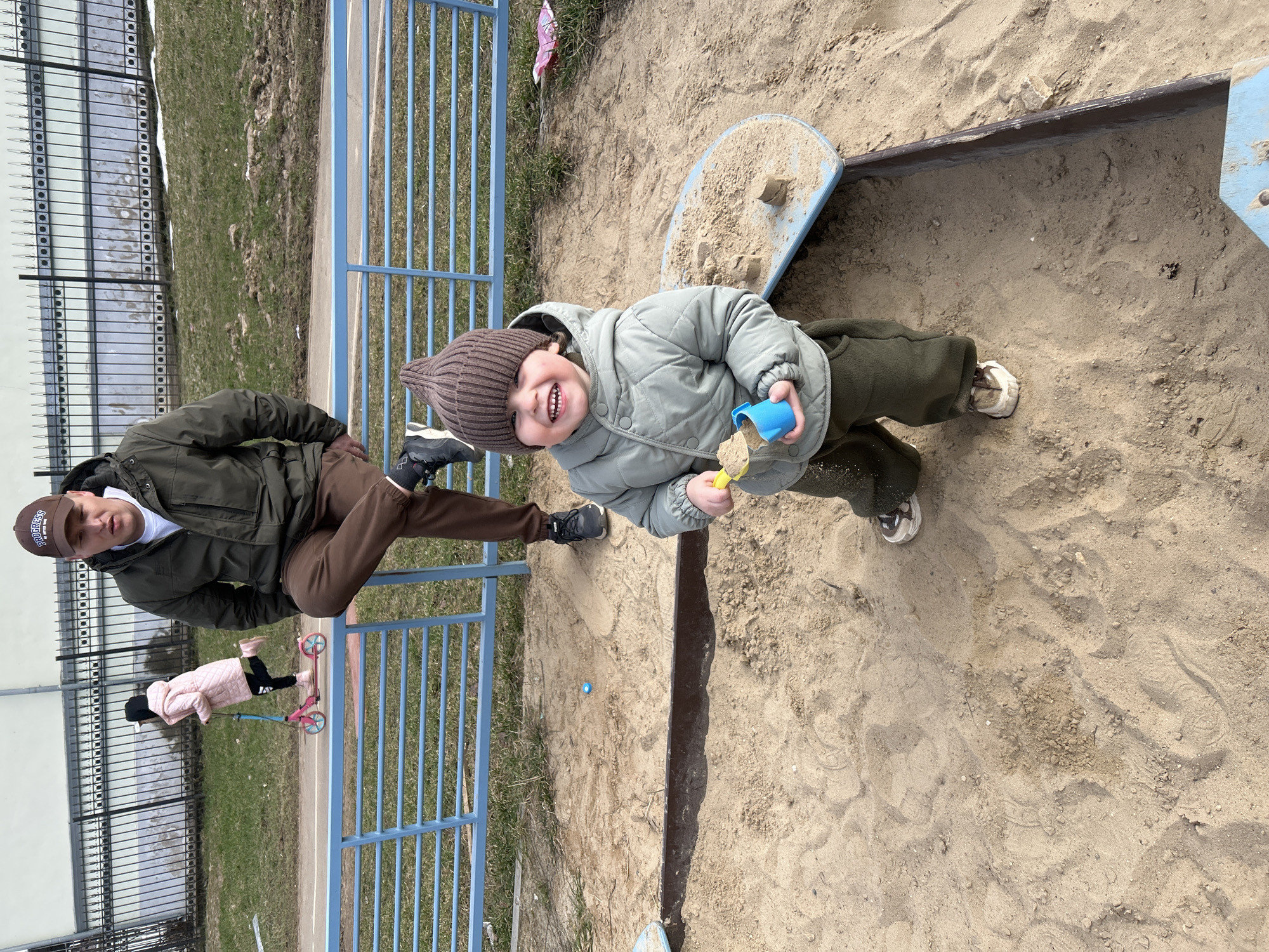 Families enjoy afternoon playground activities in Klin, Russia