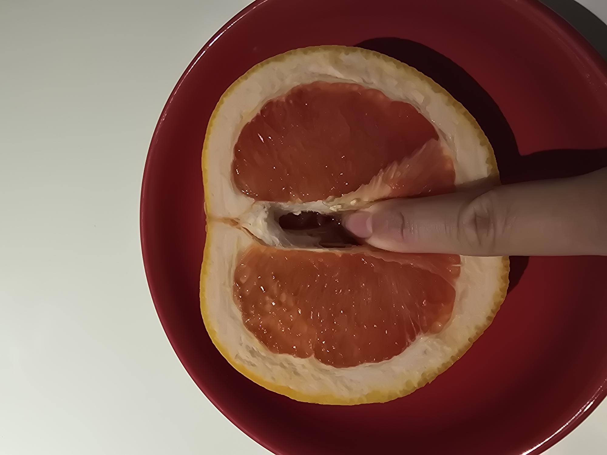 Grapefruit photographed in bowl in Khimki, Russia