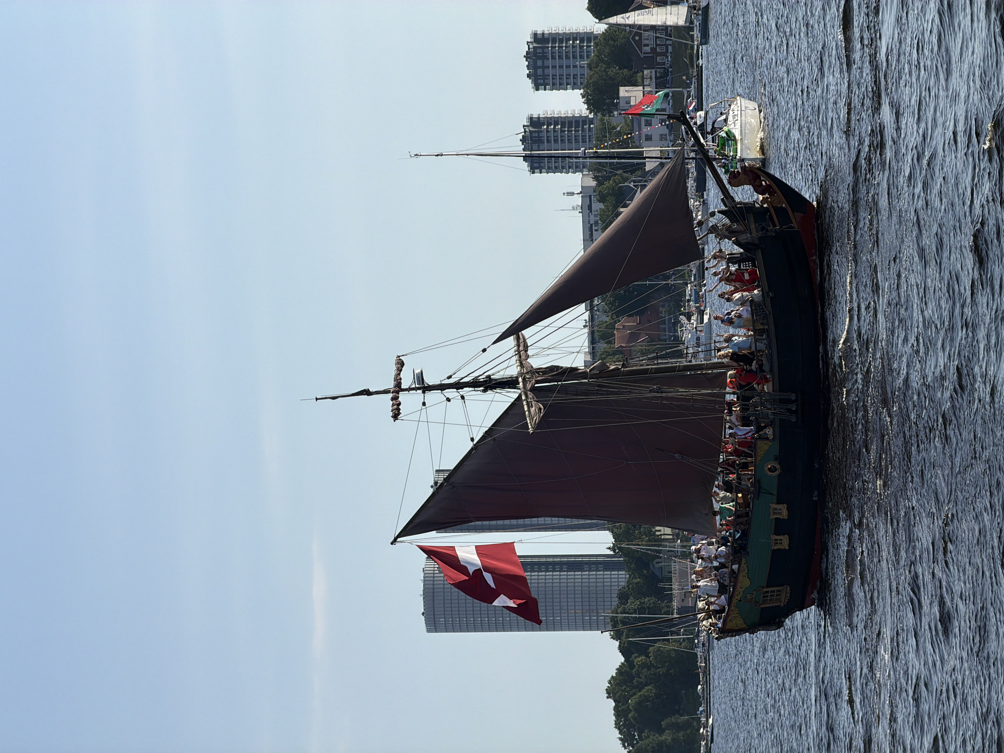 Tall ships and sailboats fill the Daugava during Riga festival day