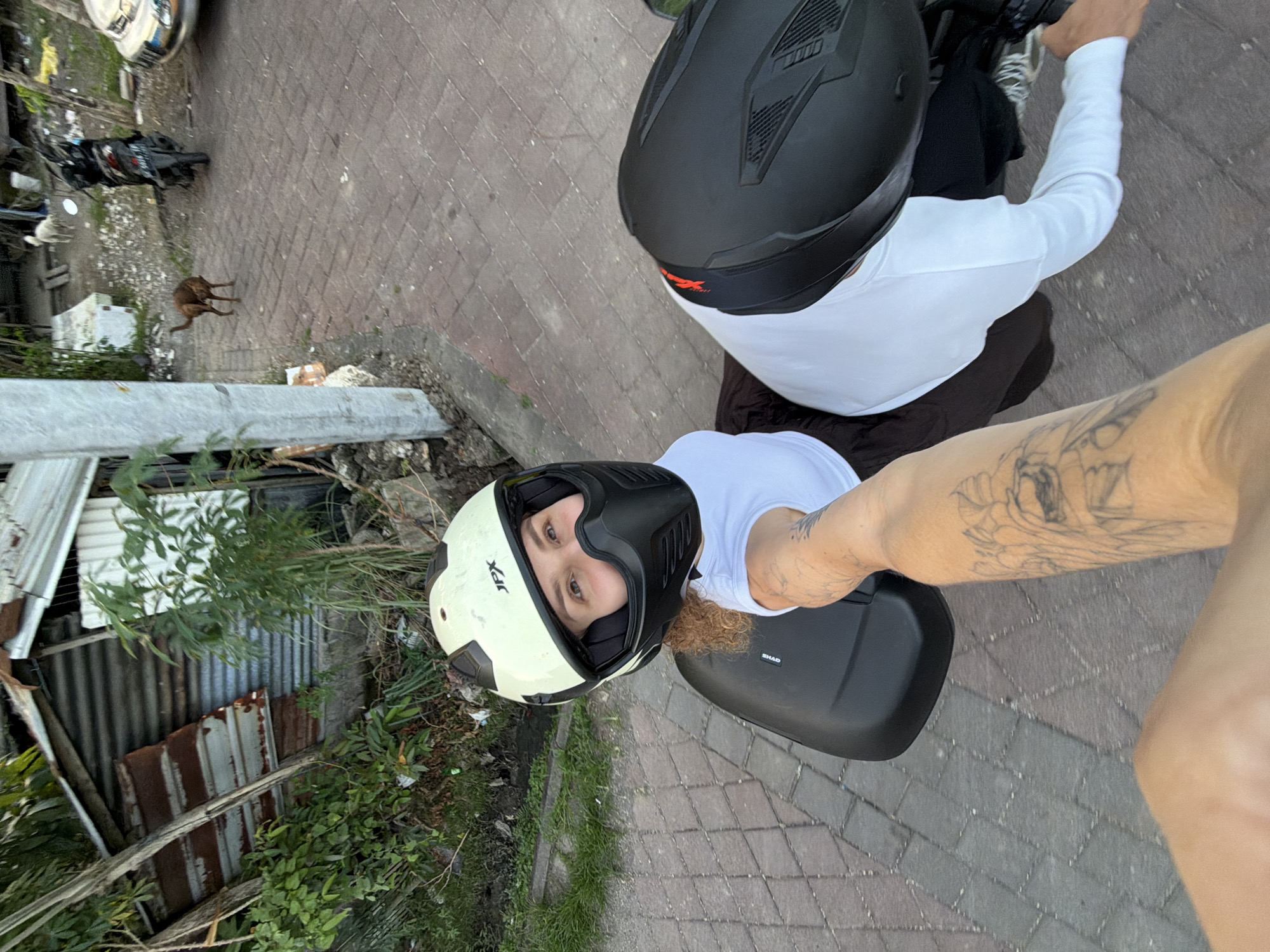 Selfie on a scooter ride through North Kuta, Bali