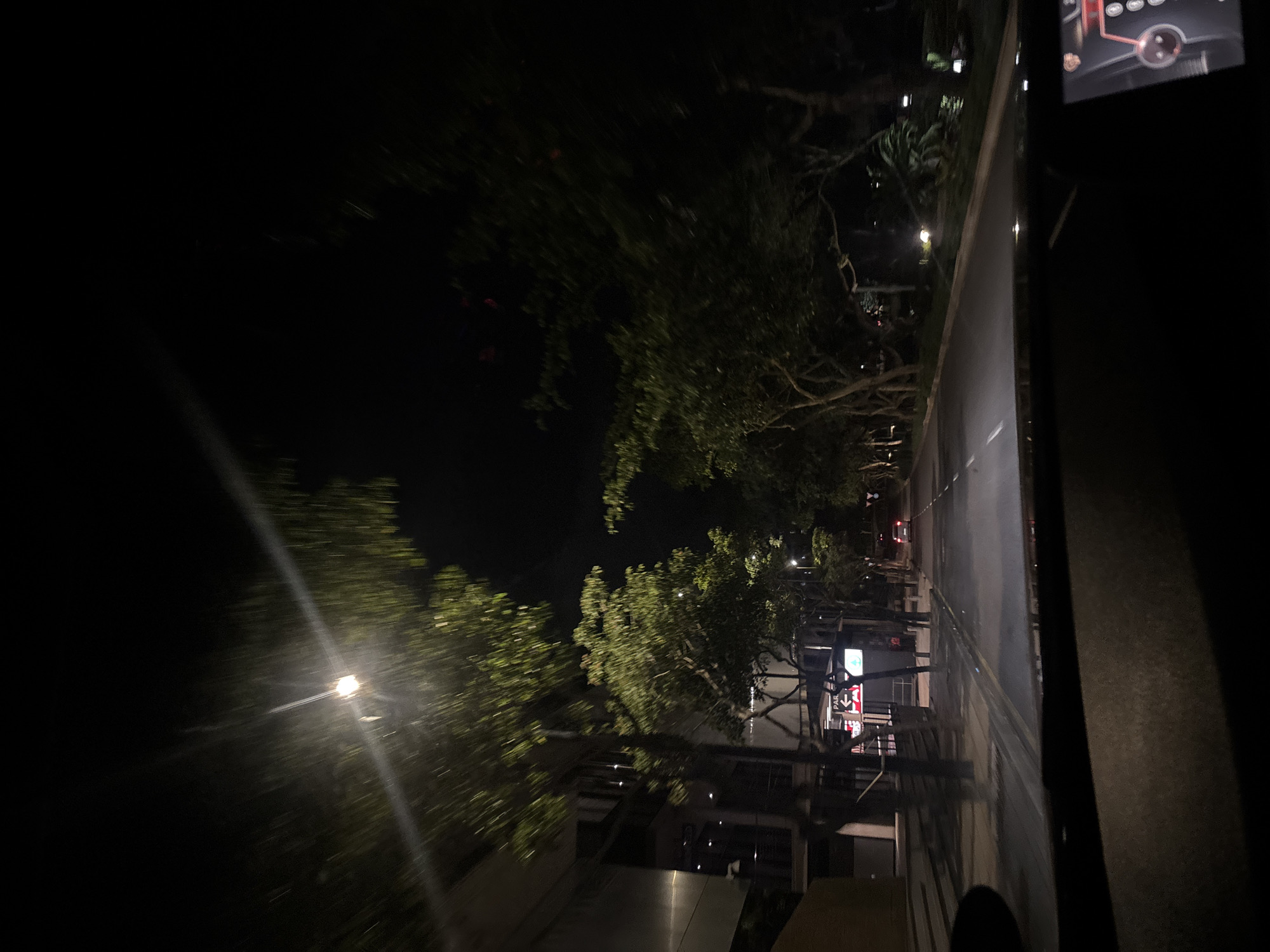 Nighttime drive through Umhlanga Rocks streets captured