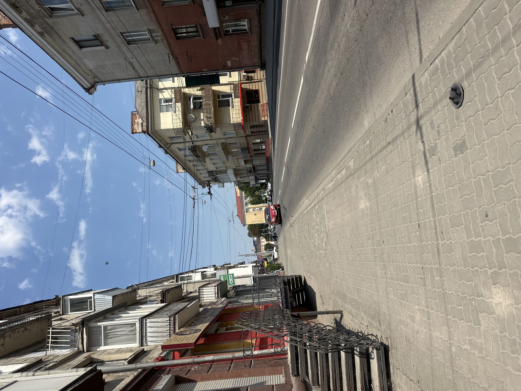 Central Ternopil streets and landmarks on a sunny June morning