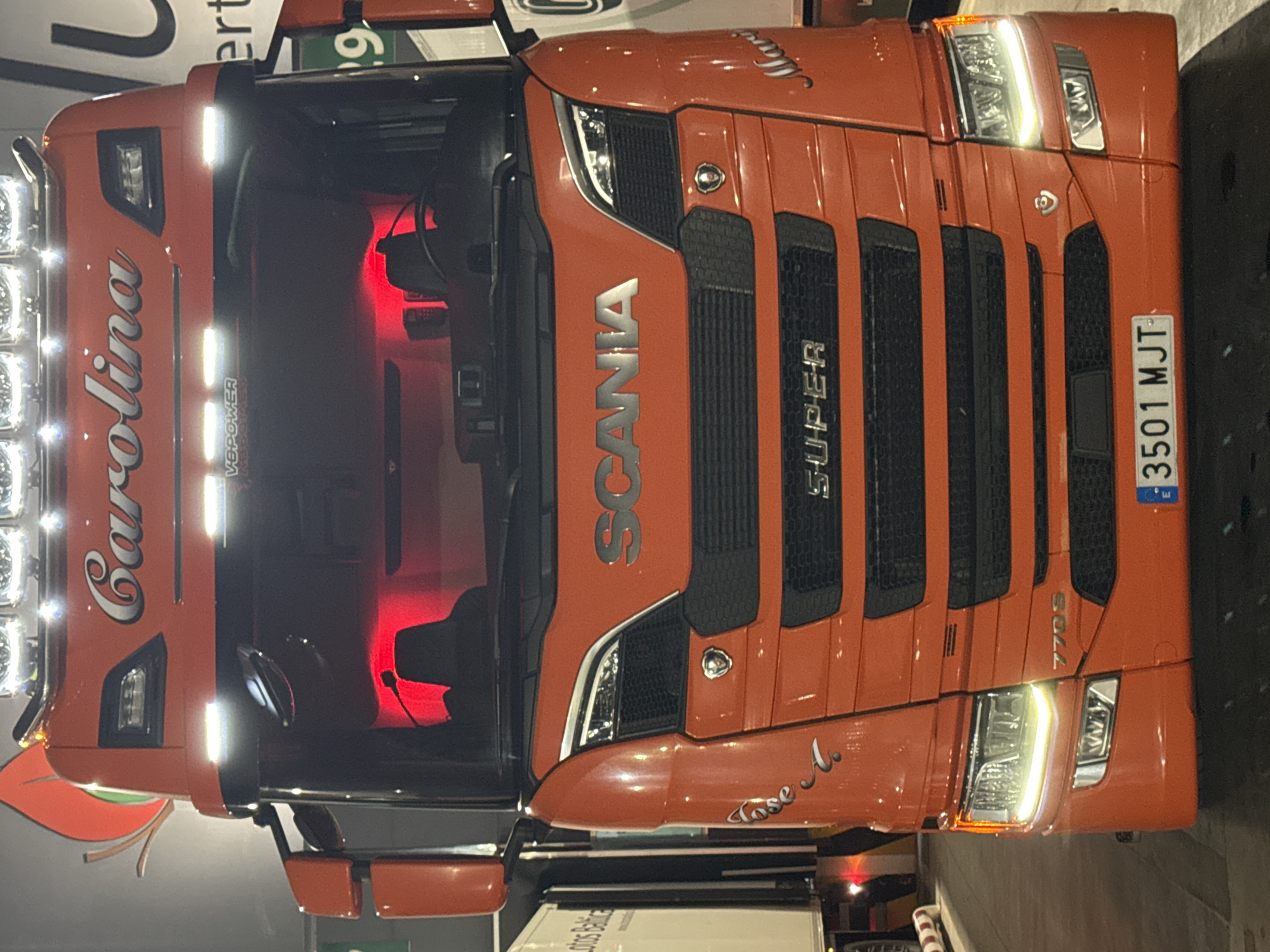 Commercial trucks spotted in Spanish industrial areas Friday evening