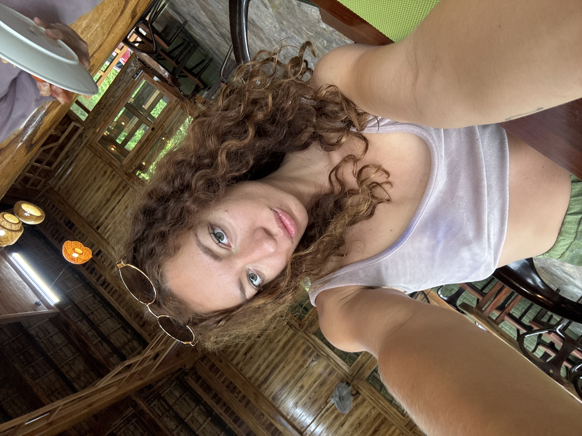 Tourist dining and selfies at Vietnam mountain restaurant