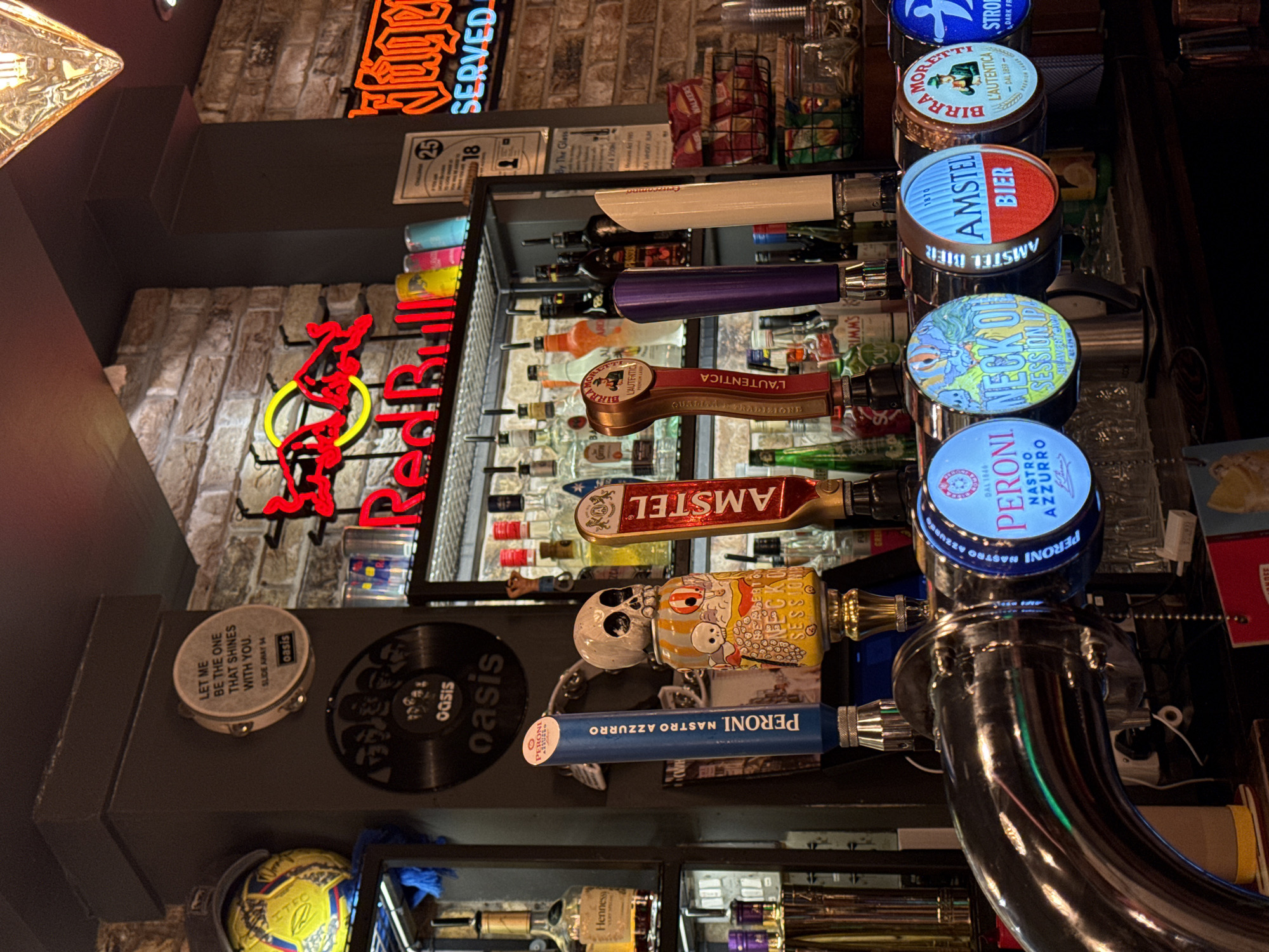 Beer taps photographed at Ipswich pub
