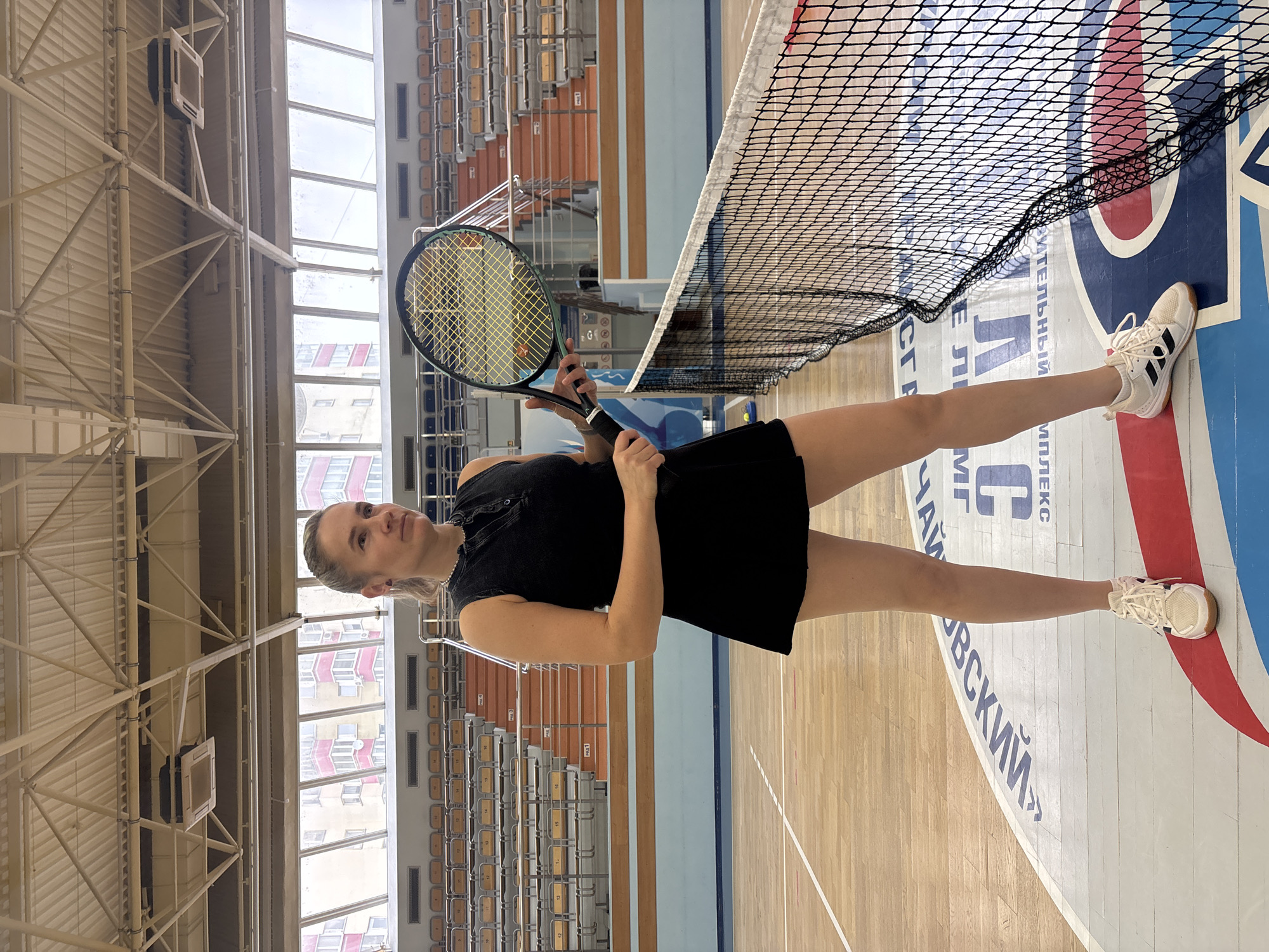 Early morning tennis session recorded at Chaikovsky indoor court