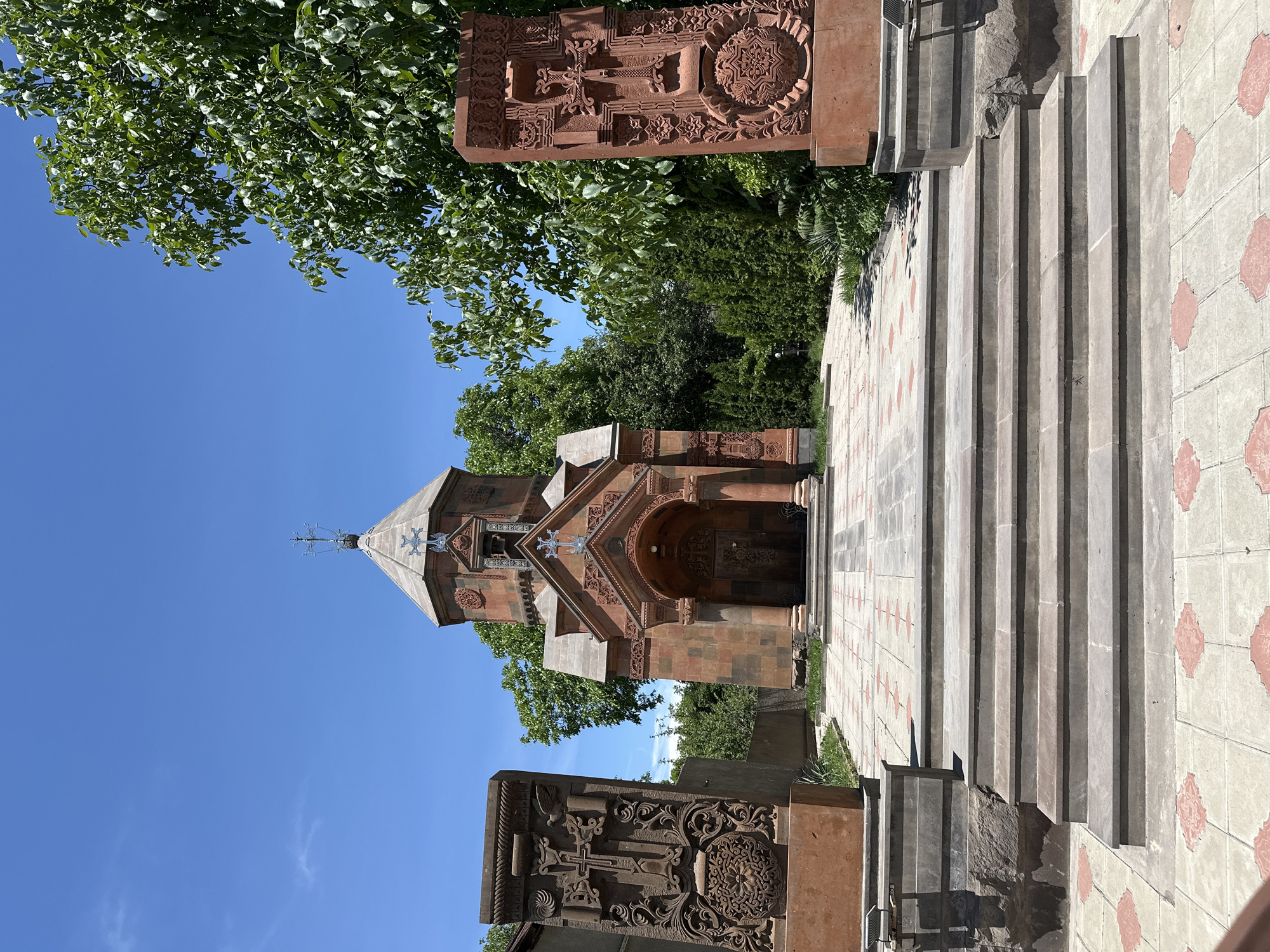 Armenian church documented in Garni under clear skies