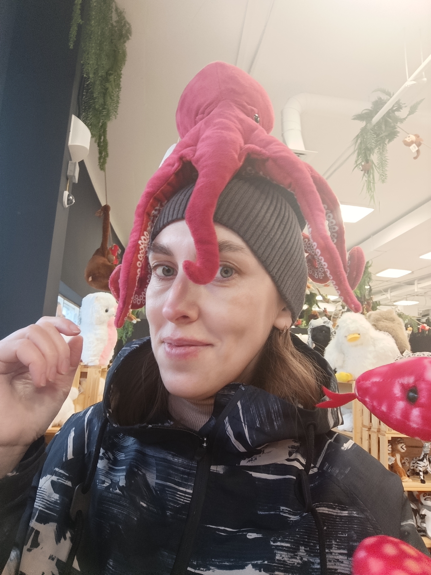 Shoppers browse plush toys at jungle-themed store in Perm