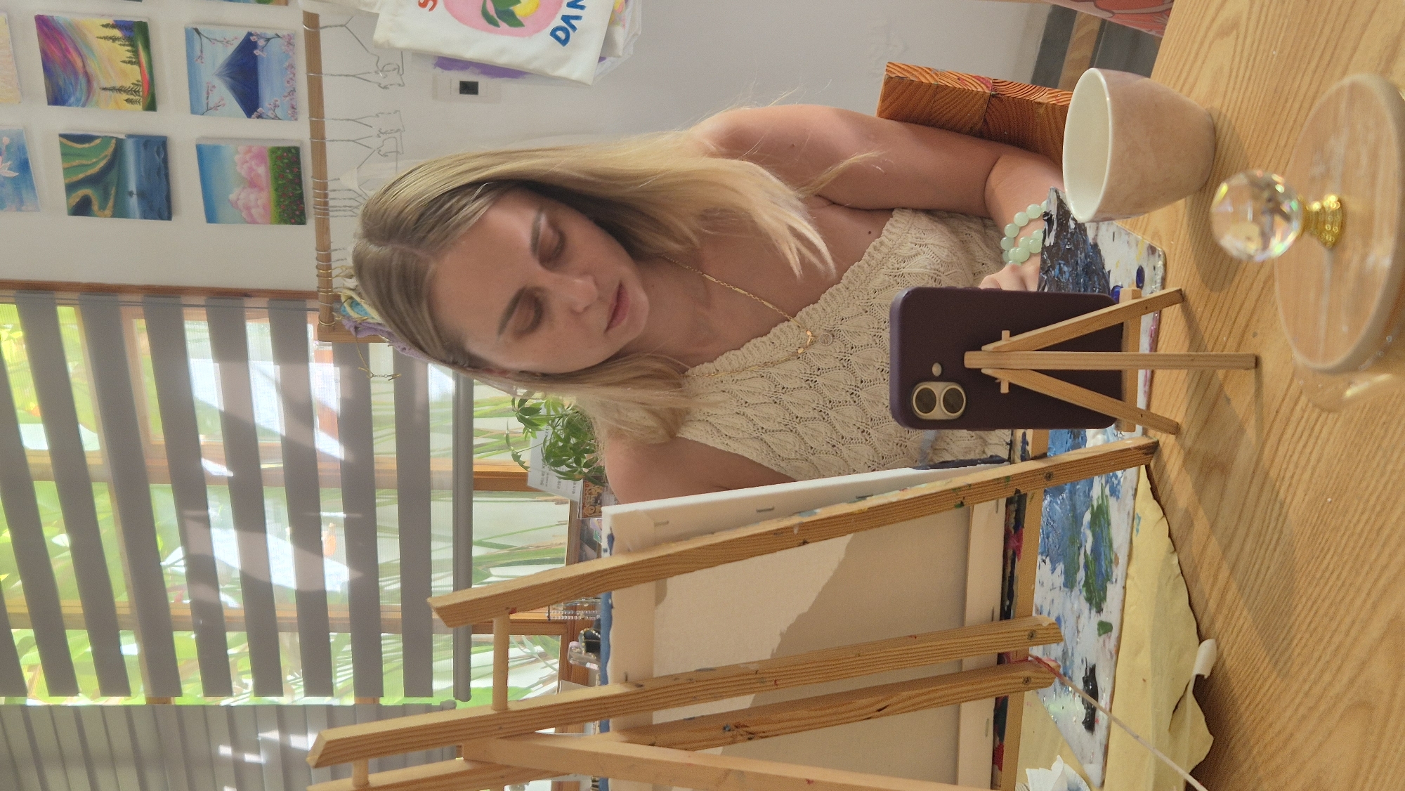 Painting session underway at a Da Nang art studio