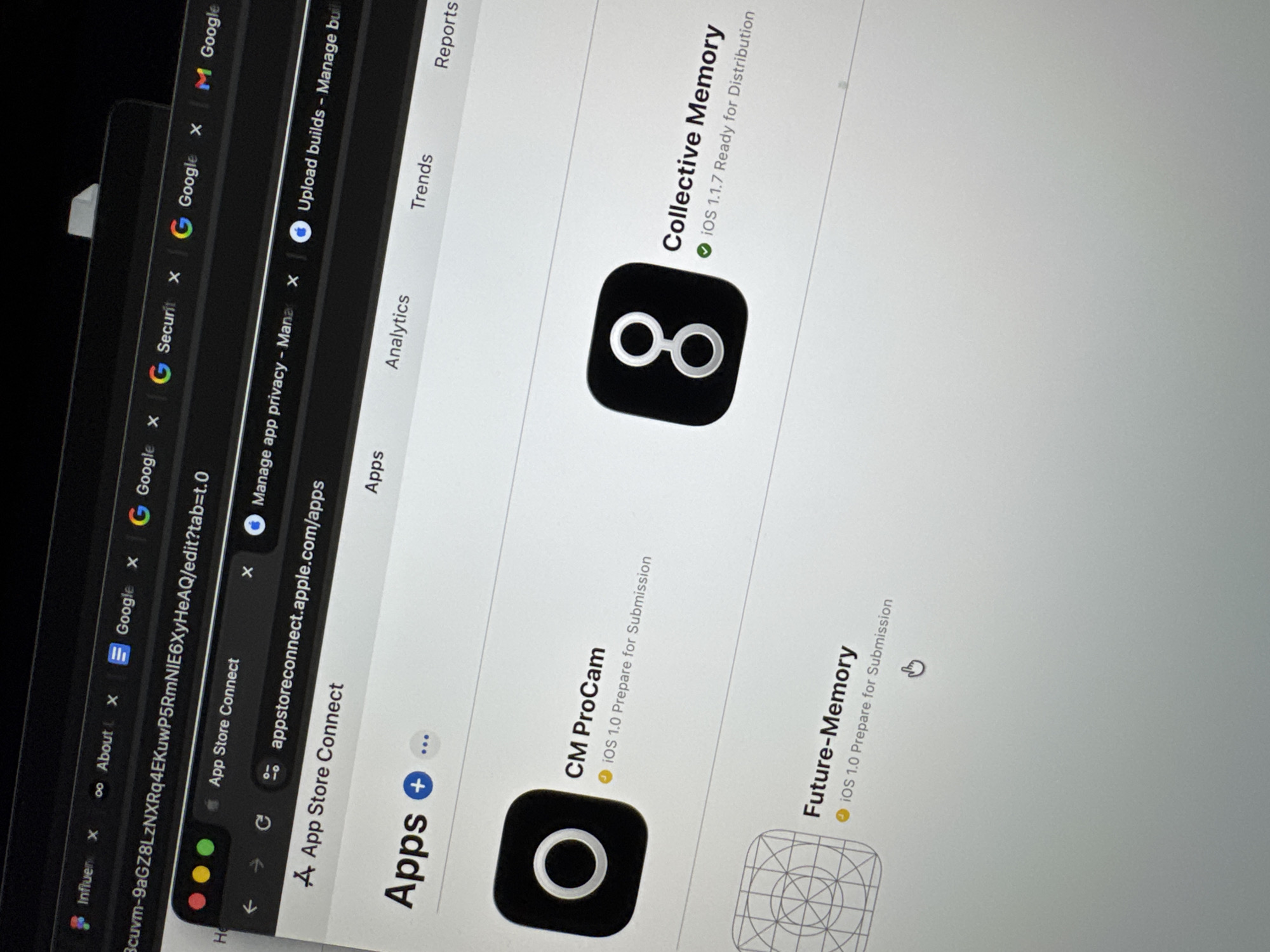 Milan developer reviews app portfolio on App Store Connect