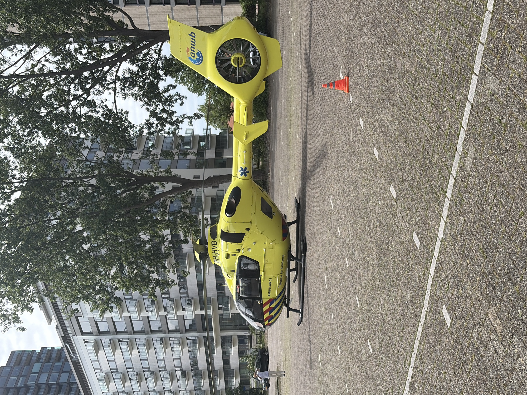 Medical helicopter lands in Rijswijk for emergency response