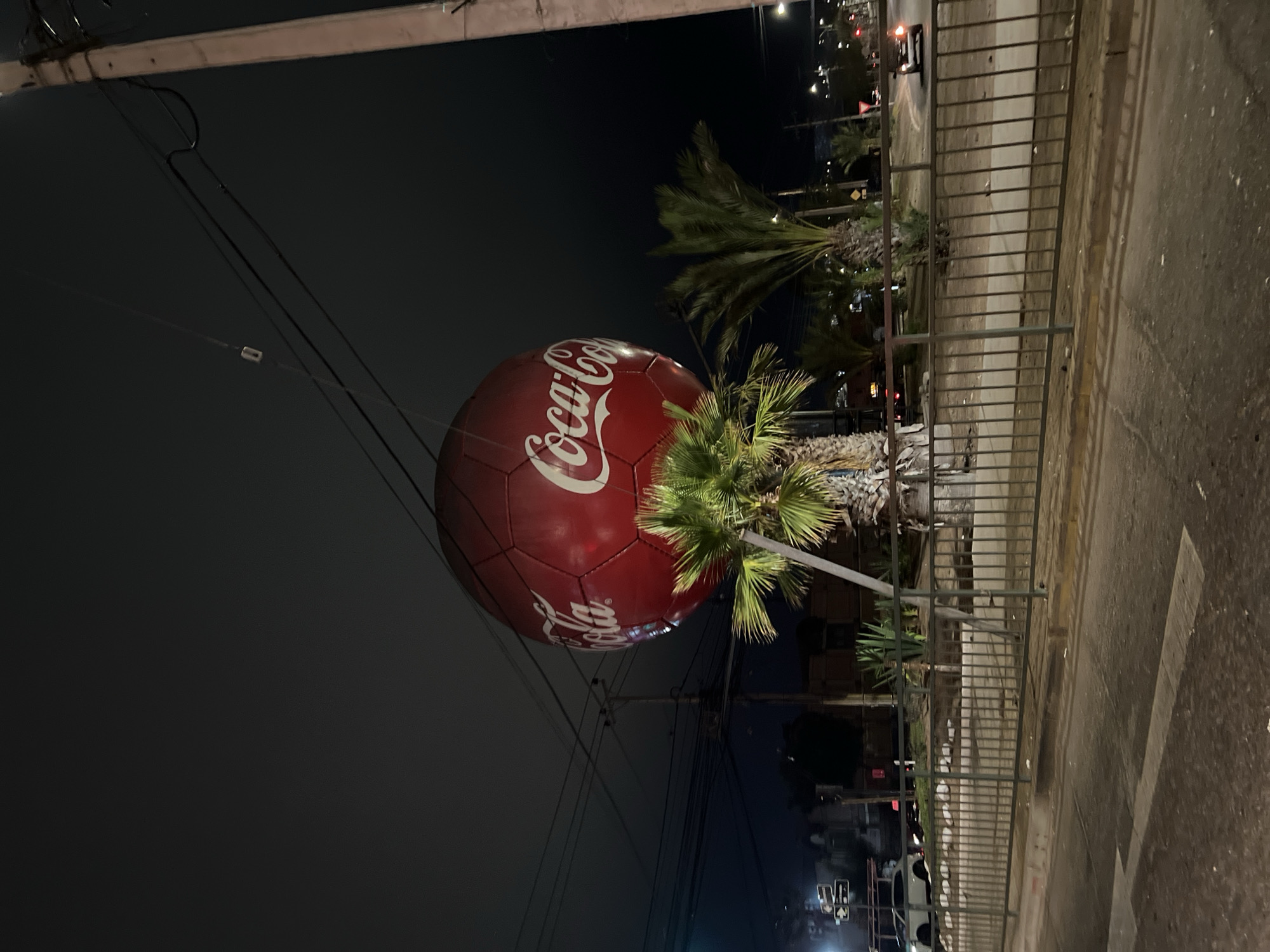 Coca-Cola soccer ball sphere display spotted in Arica, Chile