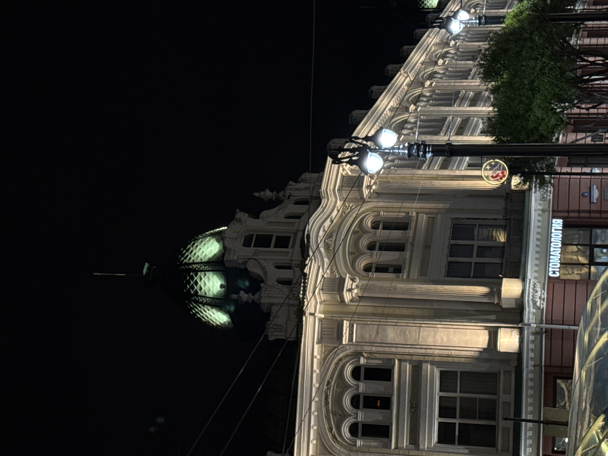 Nighttime street scenes documented in Omsk, Russia