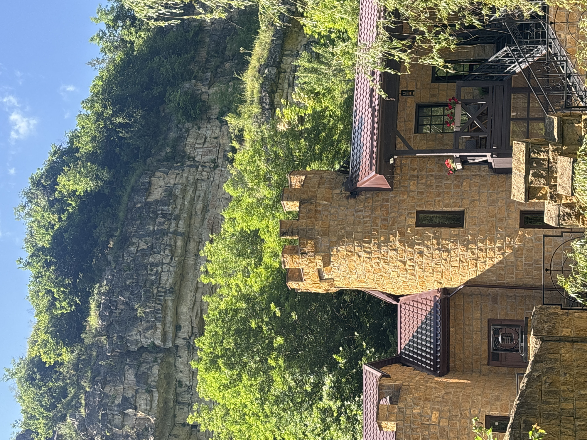 Stone architecture and river gorge scenery in Kislovodsk