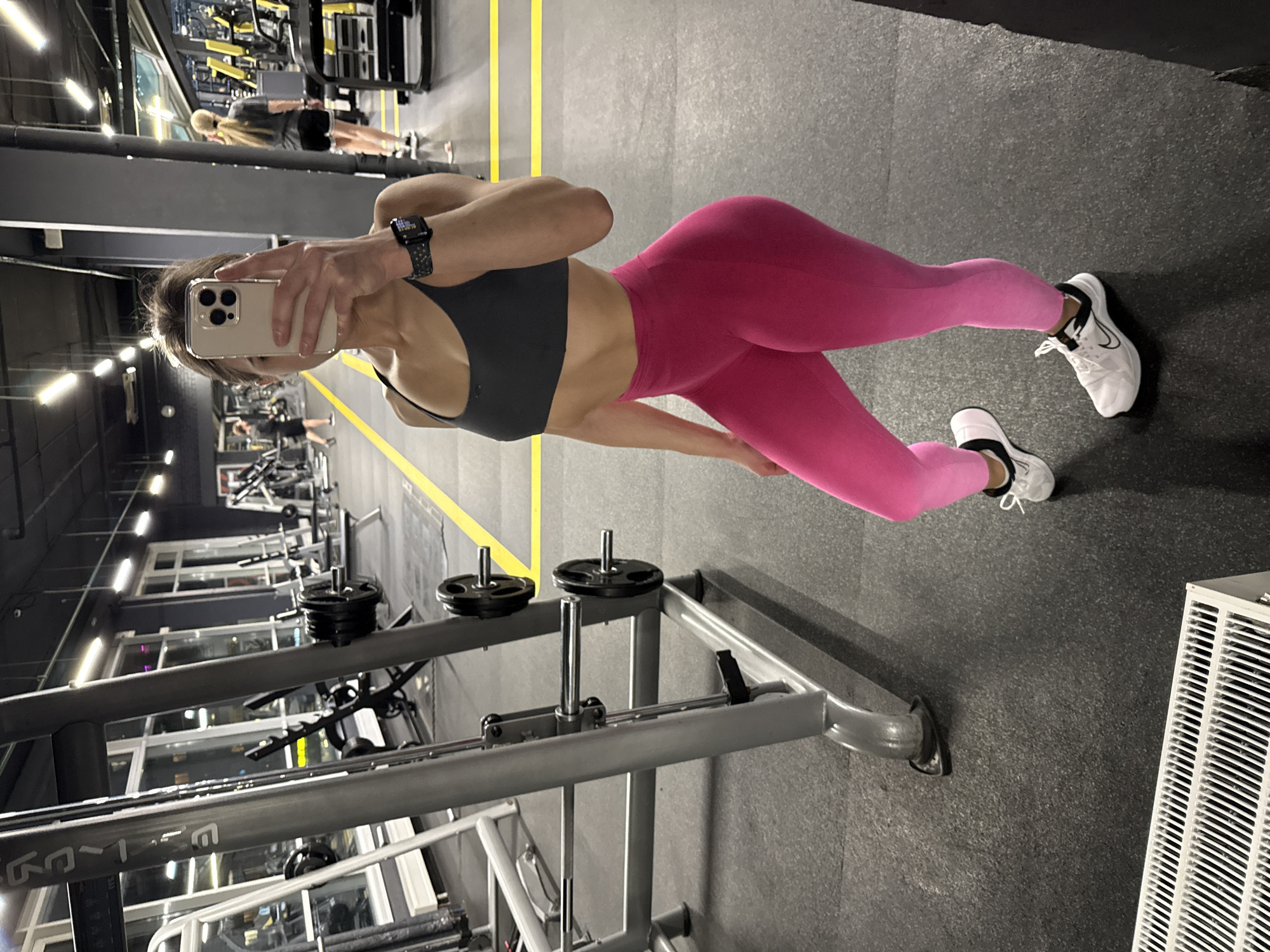 Woman takes gym selfie in Saint Petersburg