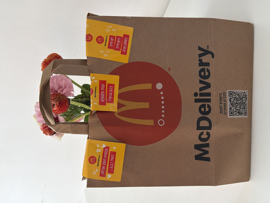 McDonald's hangover breakfast delivery documented in Tel-Aviv