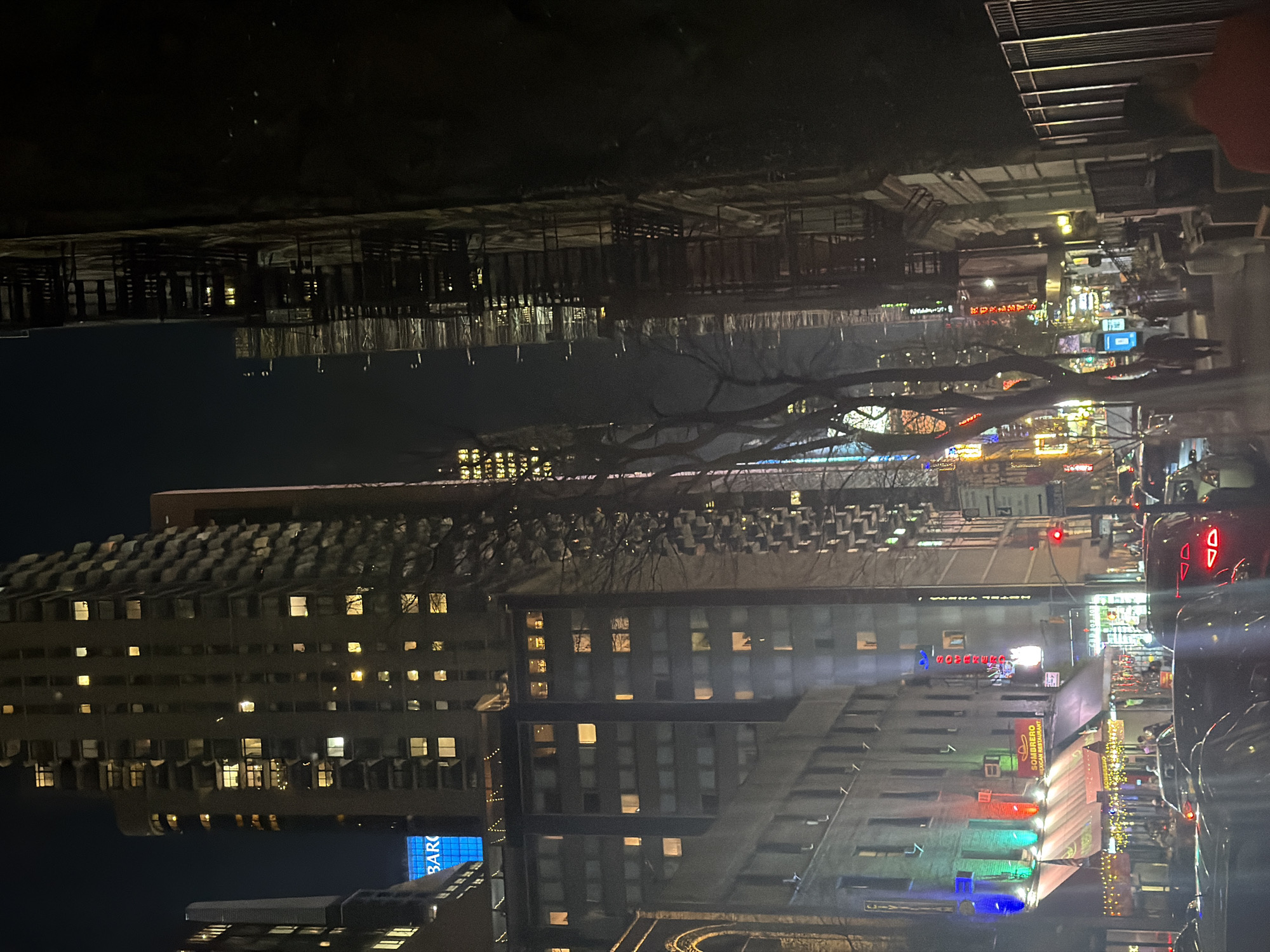 Unusual nighttime NYC photograph captured from elevated perspective