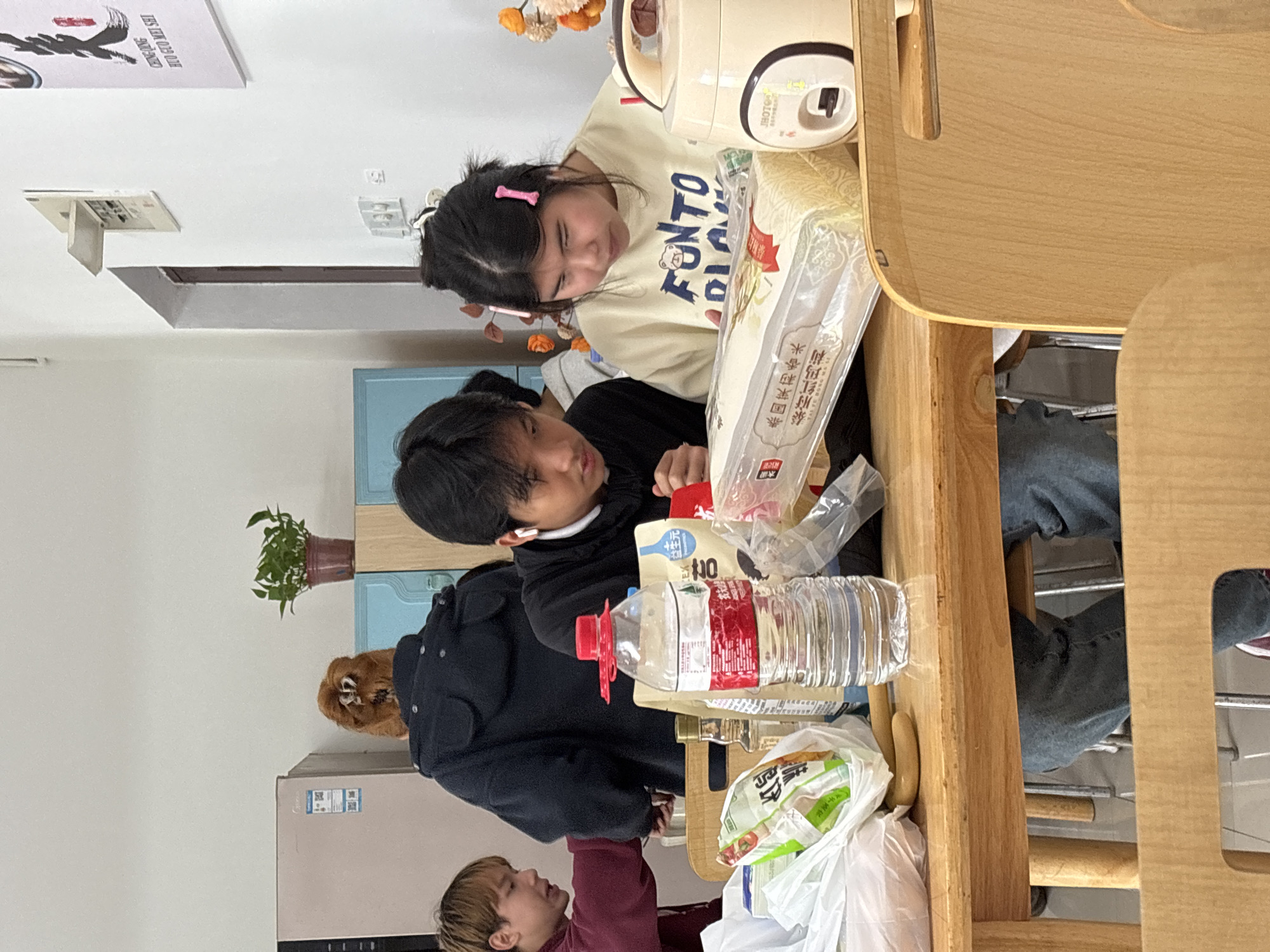 Children at home table in Jiangjin, China