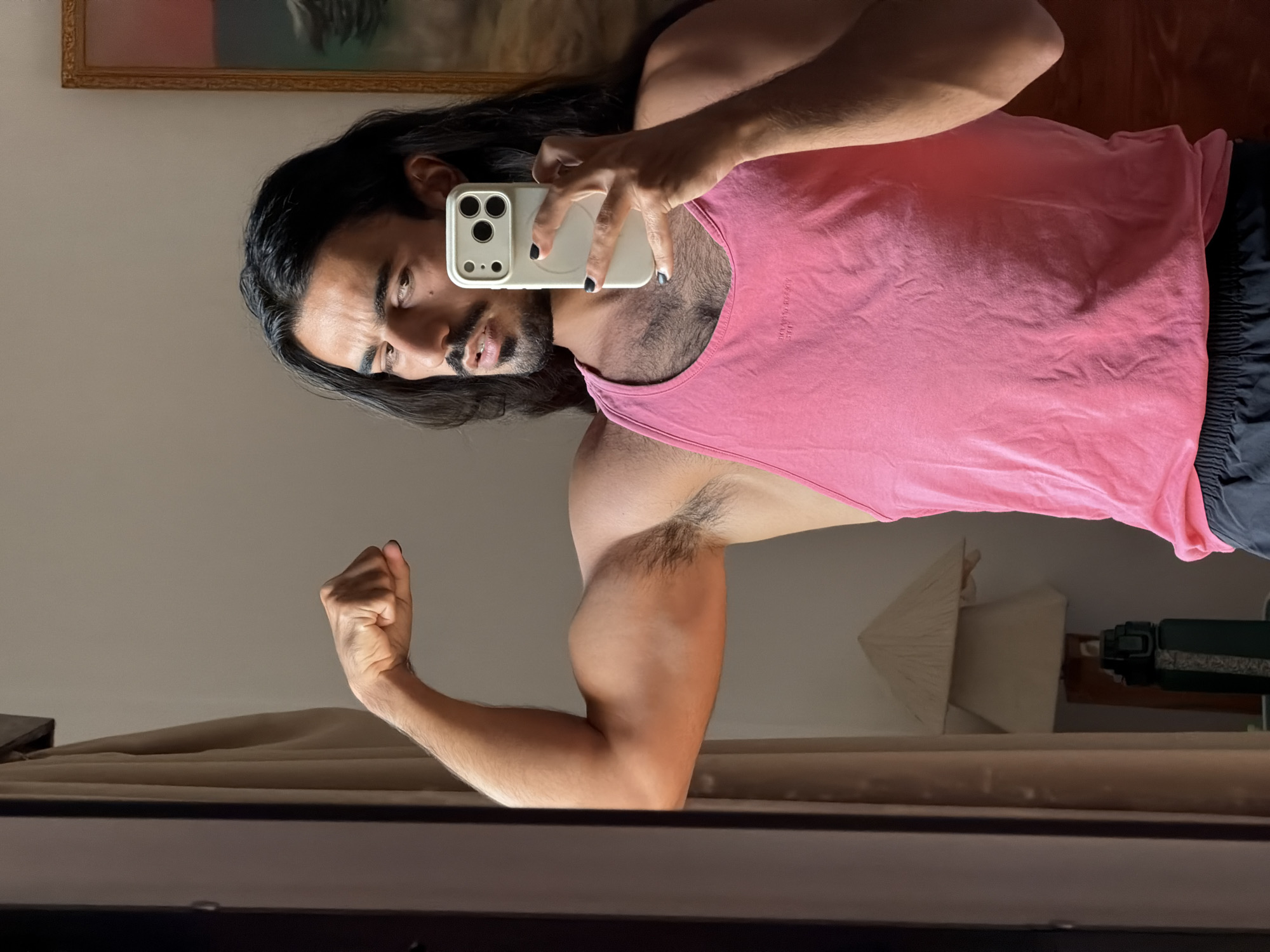 Casual bedroom selfie session in North Kuta, Bali