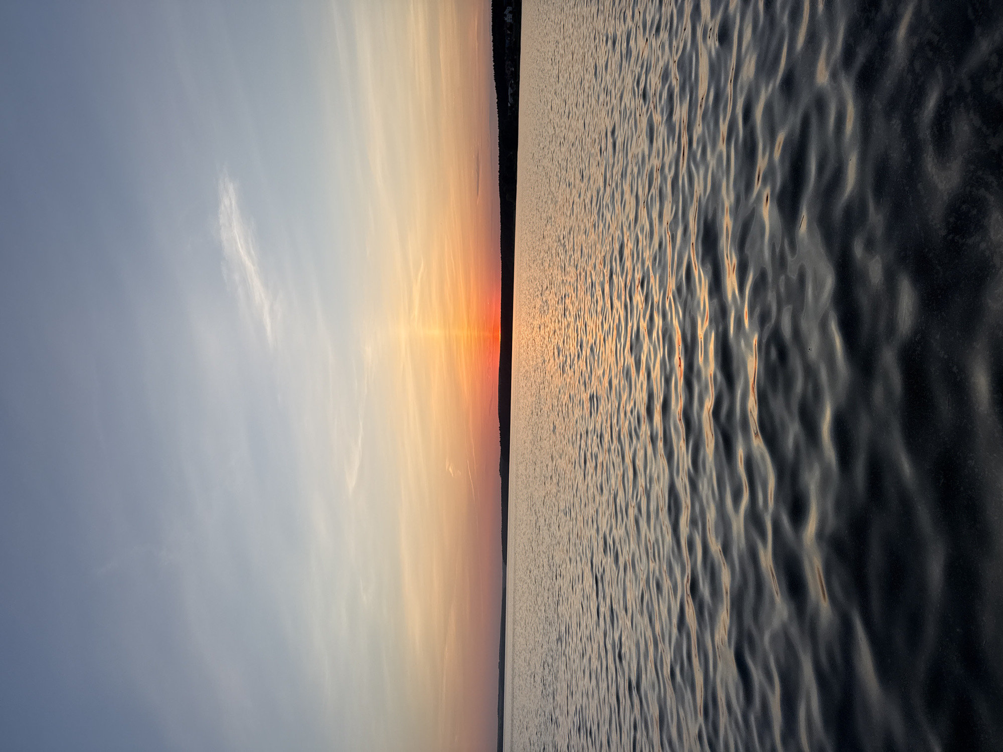 Sunset observed over Votkinsk reservoir, Russia