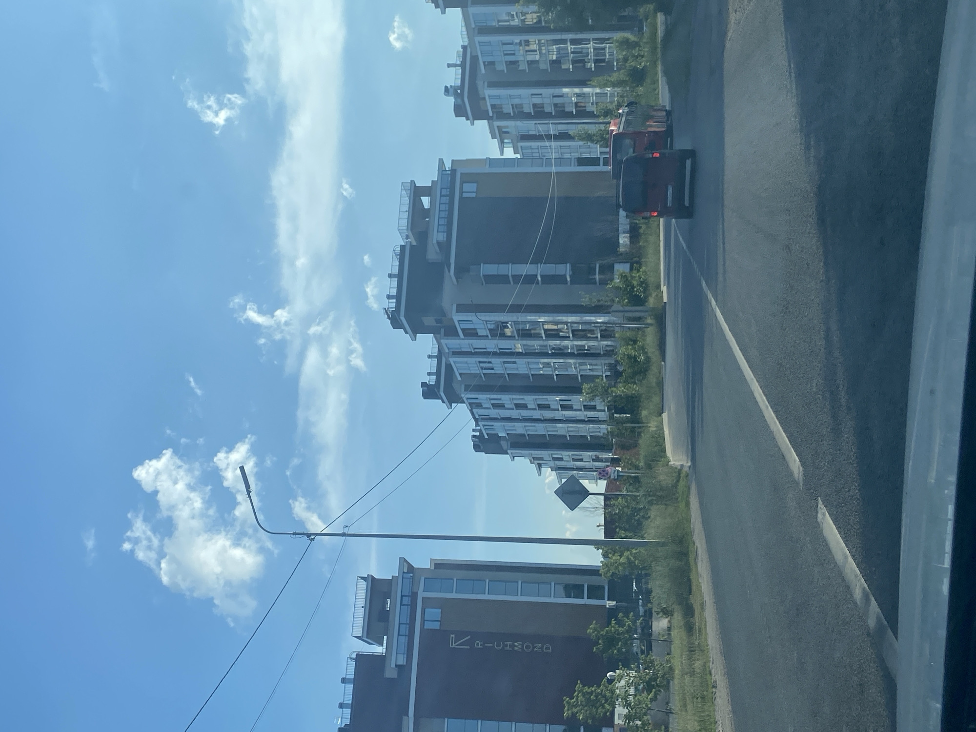 Driving through Kazan on sunny afternoon
