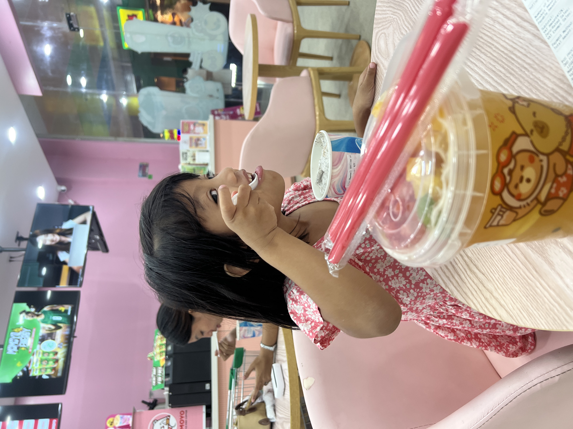 Treats at a pink ice cream shop in Panabo City