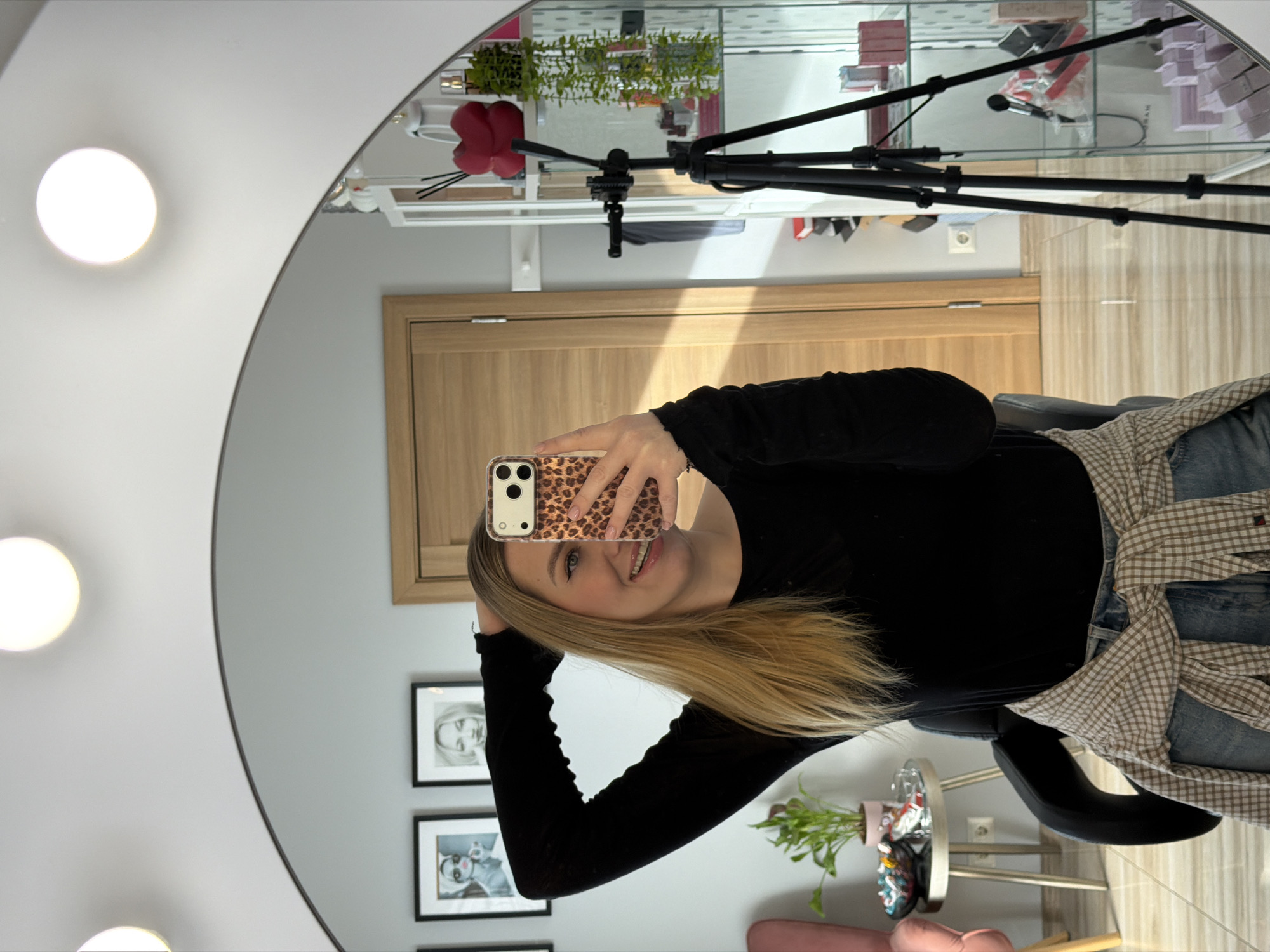 Woman Takes Morning Selfies in Riga Apartment