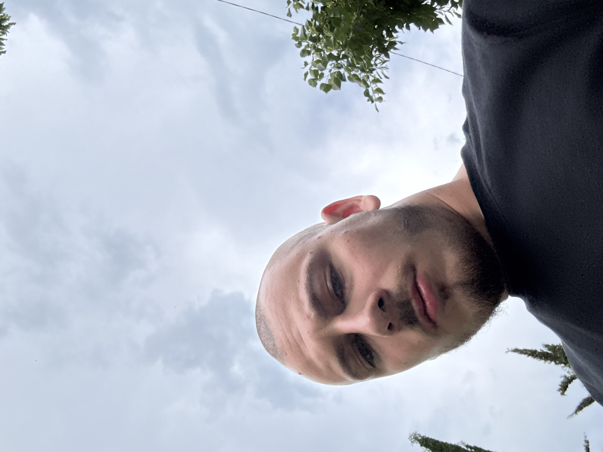 Man documents brief outdoor moment with dog in Stara Zagora