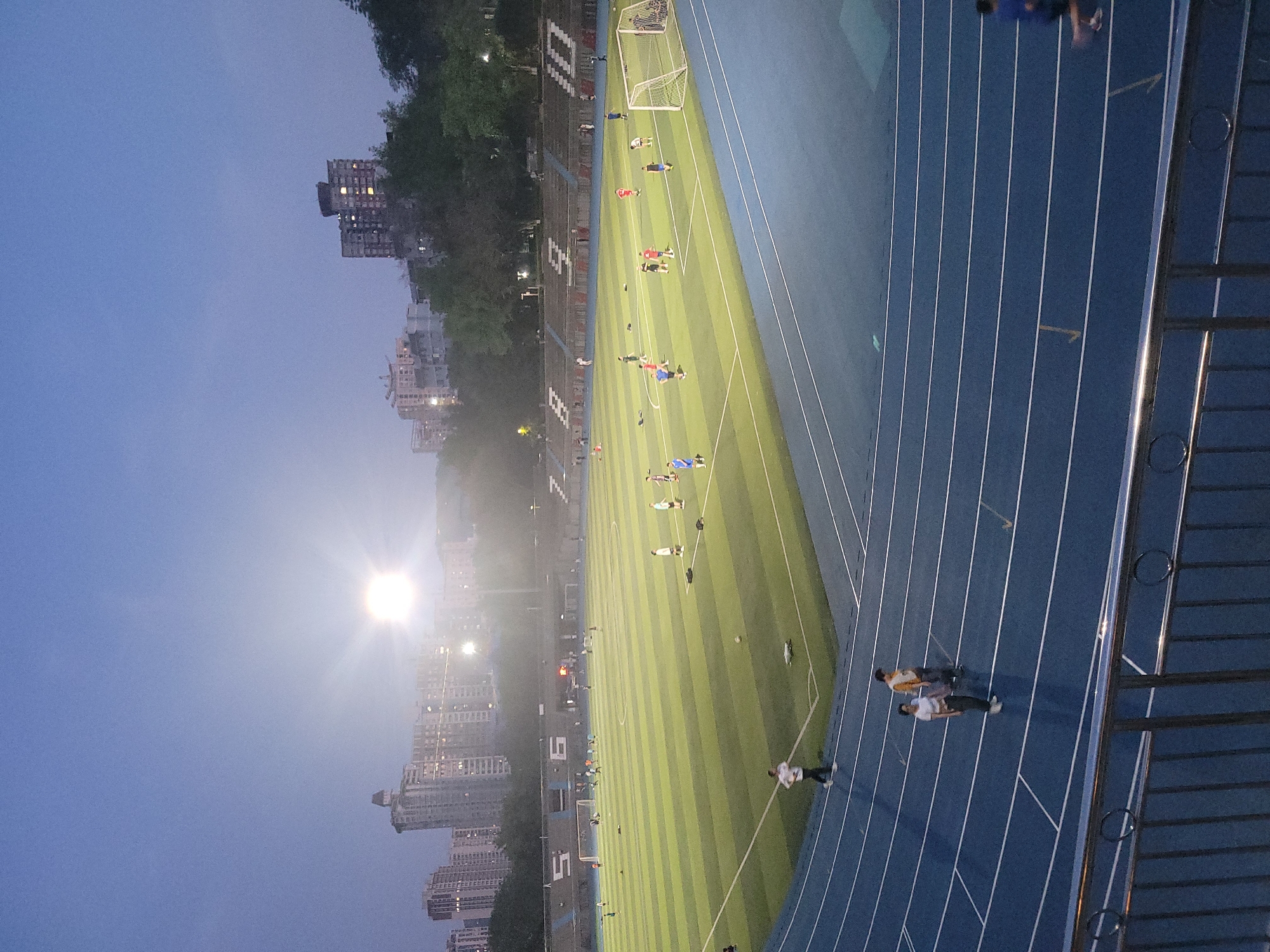 Morning sports activities observed at Chongqing University campus facilities