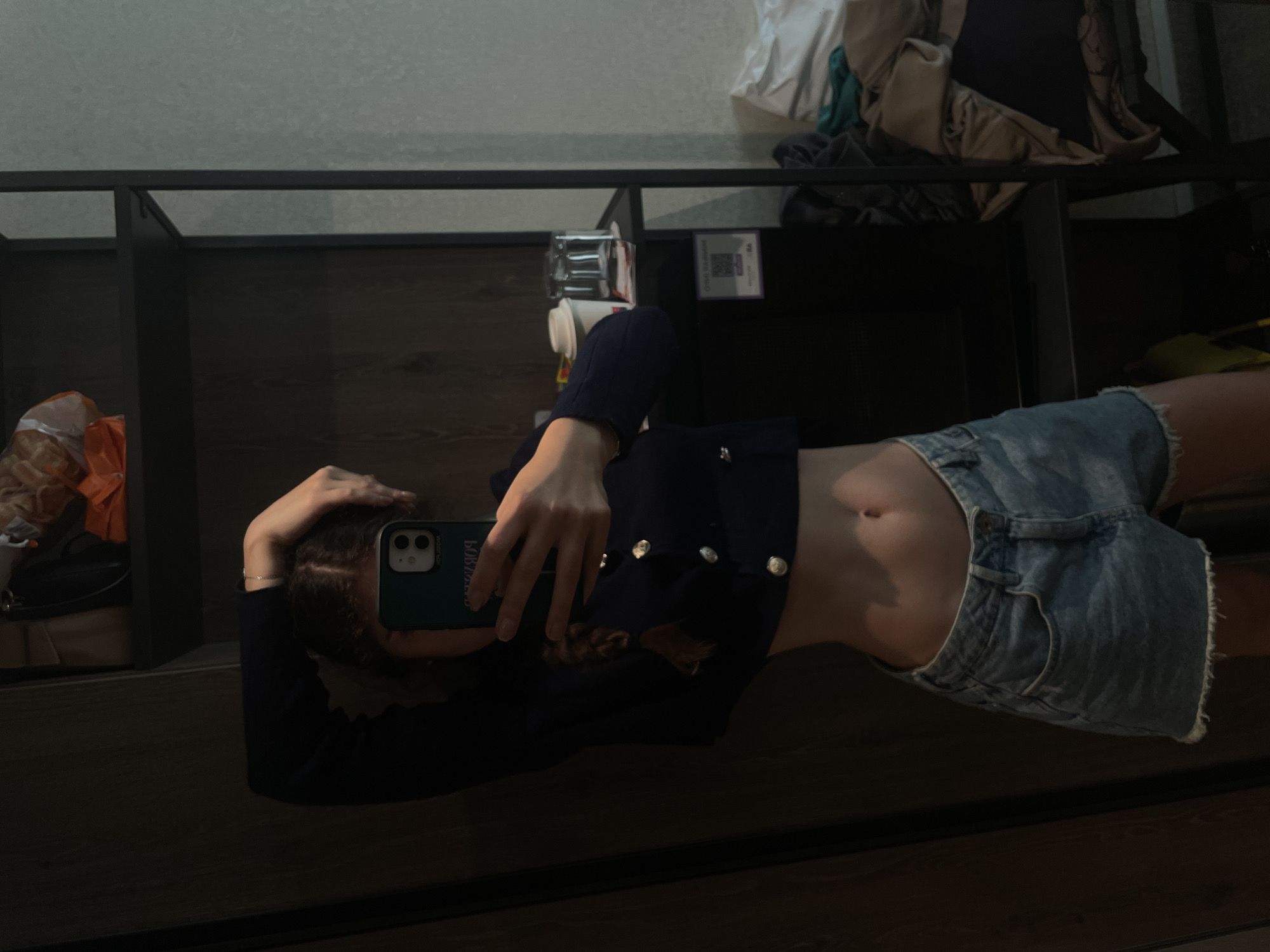 Mirror selfie session at a Budapest hotel, June 2026