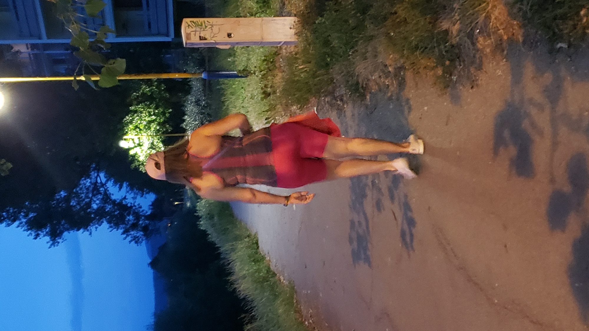 Evening walk along Prešov's riverfront paths and bridges