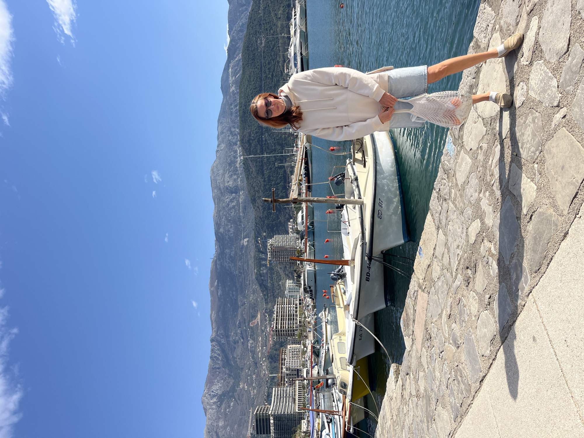 Morning harbor scene captured in Budva, Montenegro