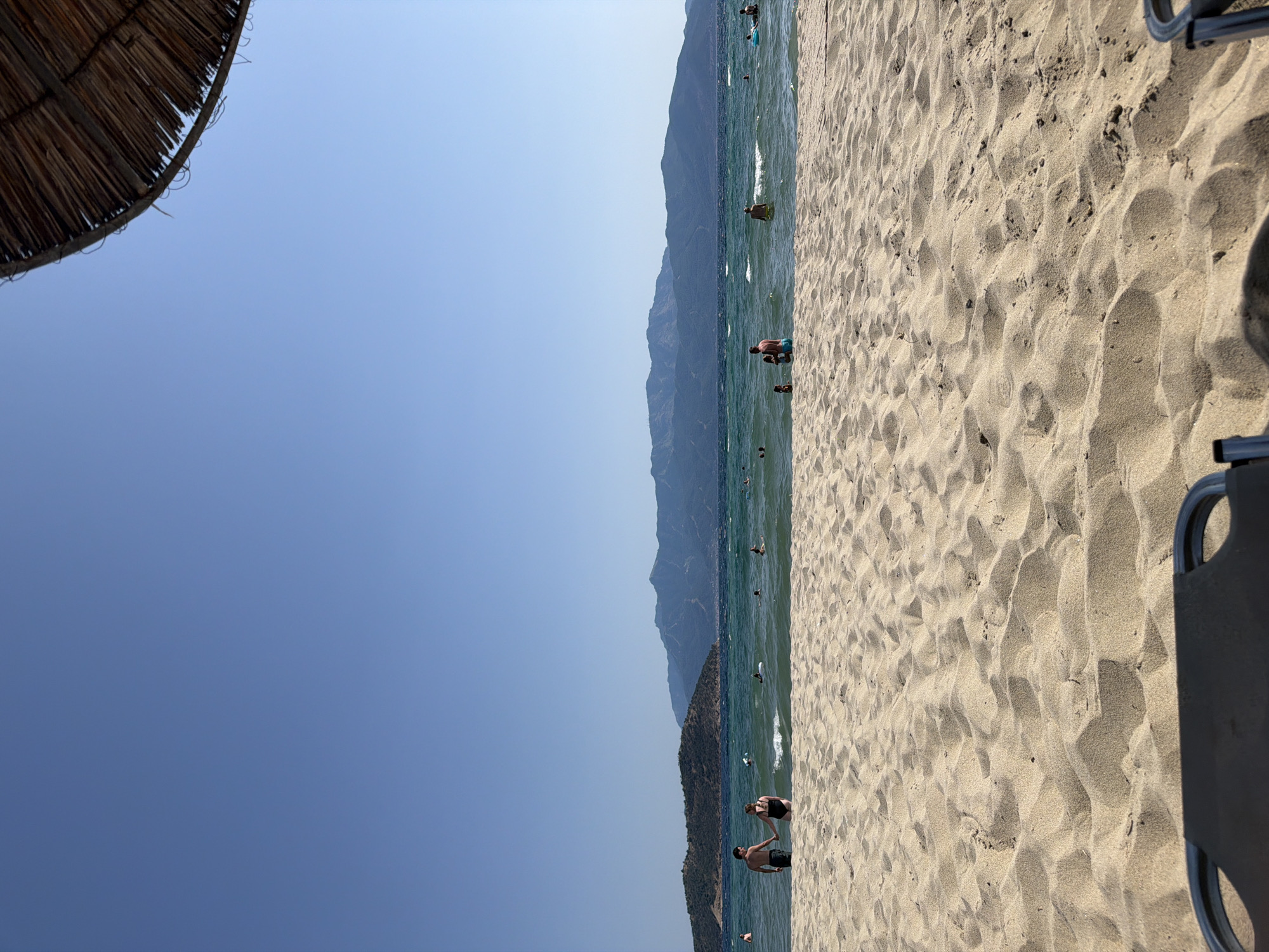 Sunny afternoon on the sandy shores of Keramoti, Greece