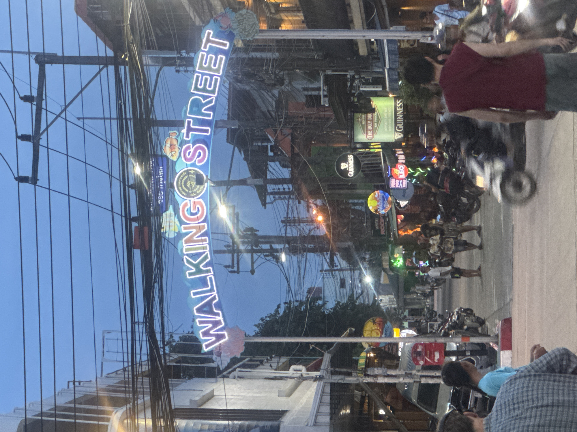 Neon lights illuminate Walking Street in Ko Pha-ngan, Thailand