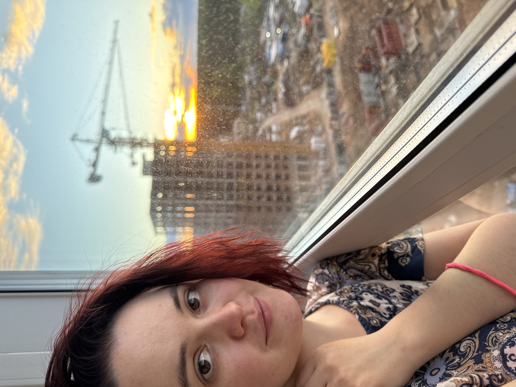 Construction site documented at sunset in Izhevsk, Russia