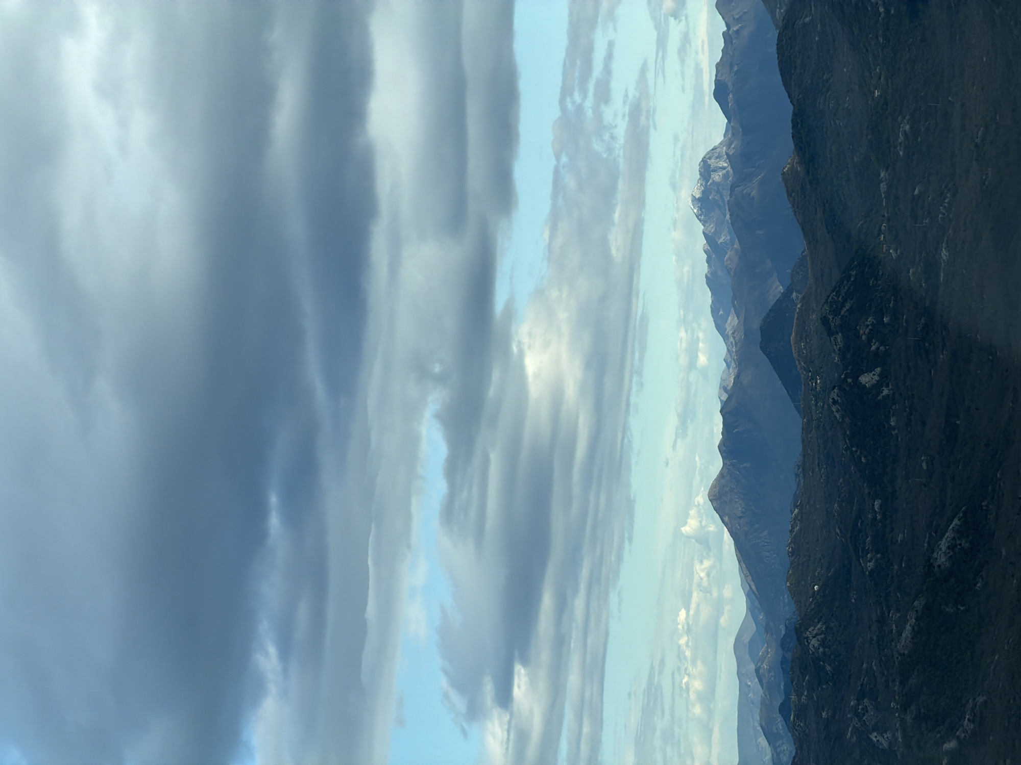 Traveler captures Montenegro mountain vista from roadside vehicle