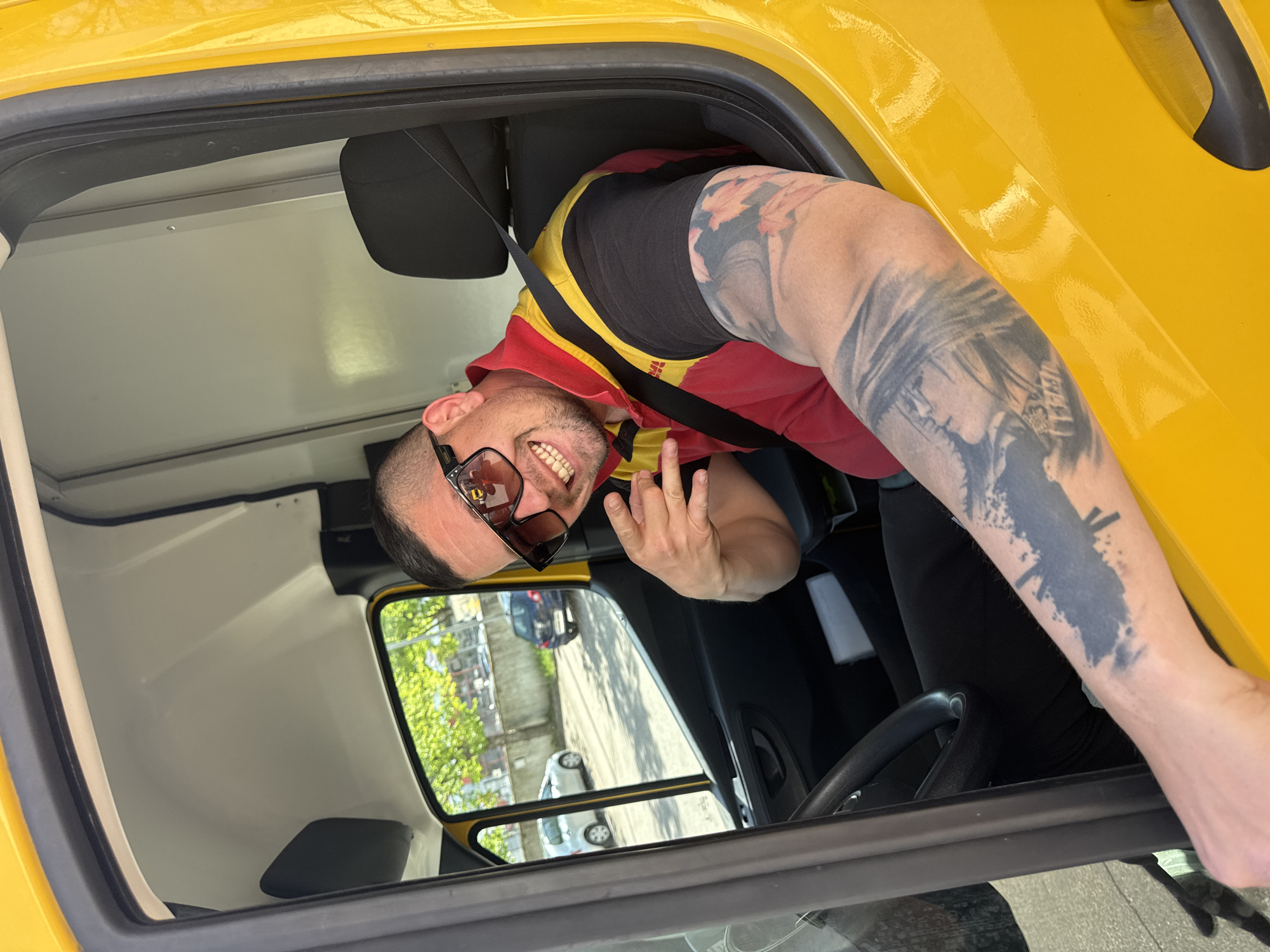 DHL Driver Takes Friendly Selfie with Customer in Germany