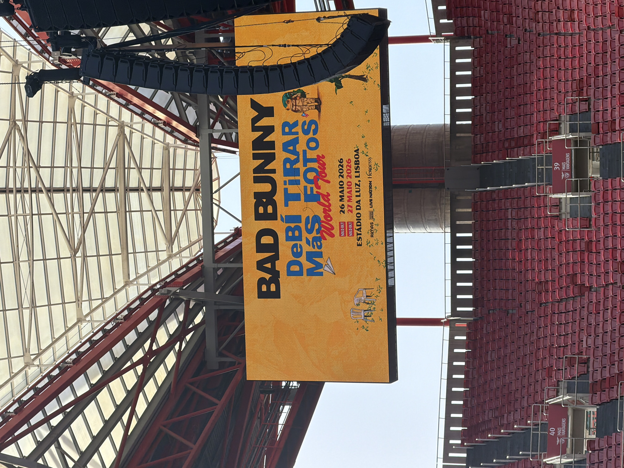 Bad Bunny tour banner spotted in Lisbon on concert day