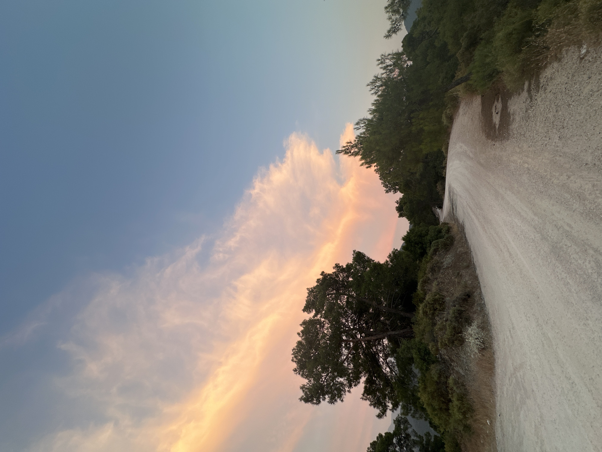 Rural dirt road captured near Fethiye under evening skies