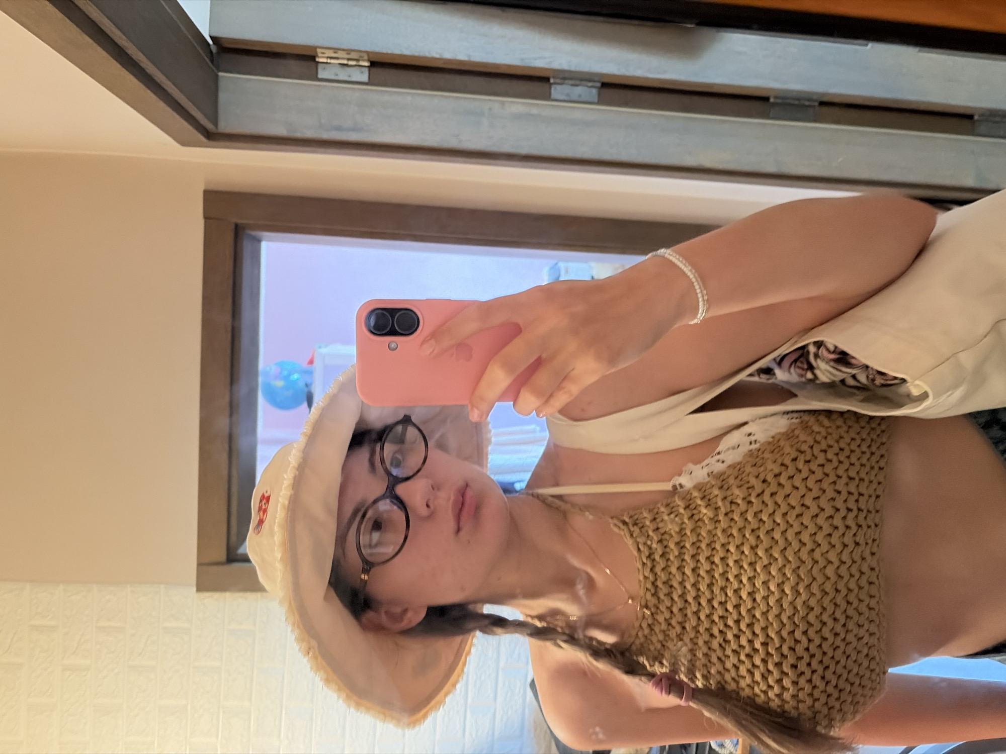 Woman takes car selfies in Tsarevo, Bulgaria morning commute